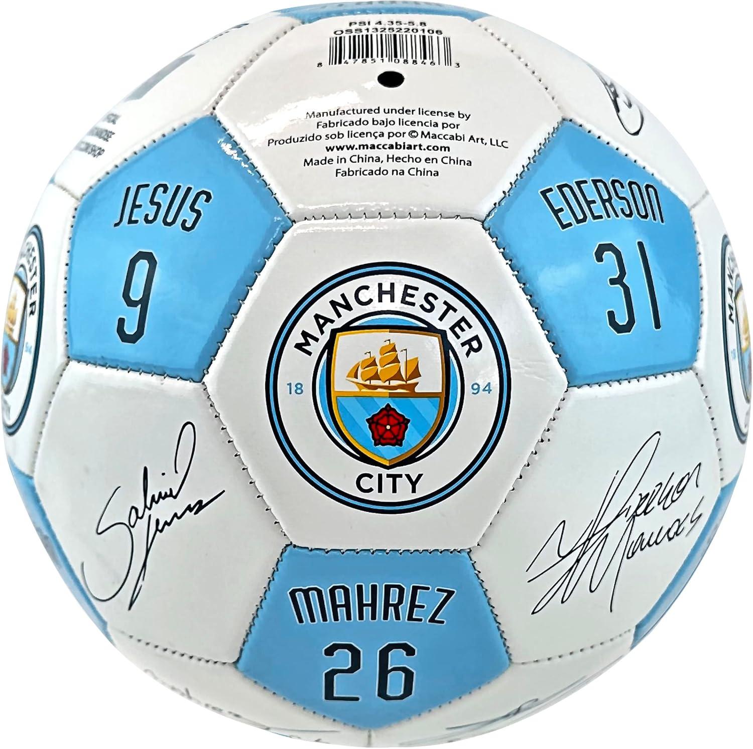 Versus Generic: Manchester City FC Soccer Ball with Tested Signatures… Numbers & Size 5