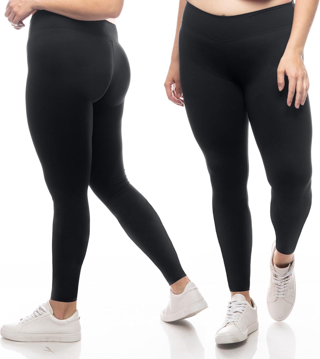 SATINA High Waisted Leggings Showdown: Stretchy Comfort Versus Versatile Sizes (2 Pack)