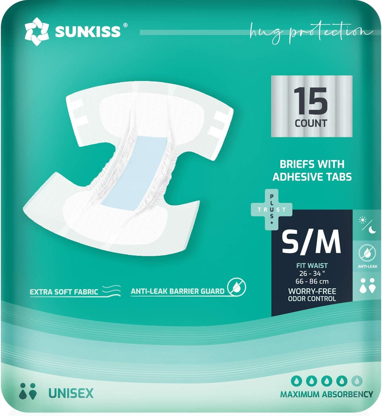 Sunkiss TrustPlus Adult Diapers Compared: Tabs, Odor Control, Max Absorbency, Small/Medium Sizes for Daily Use