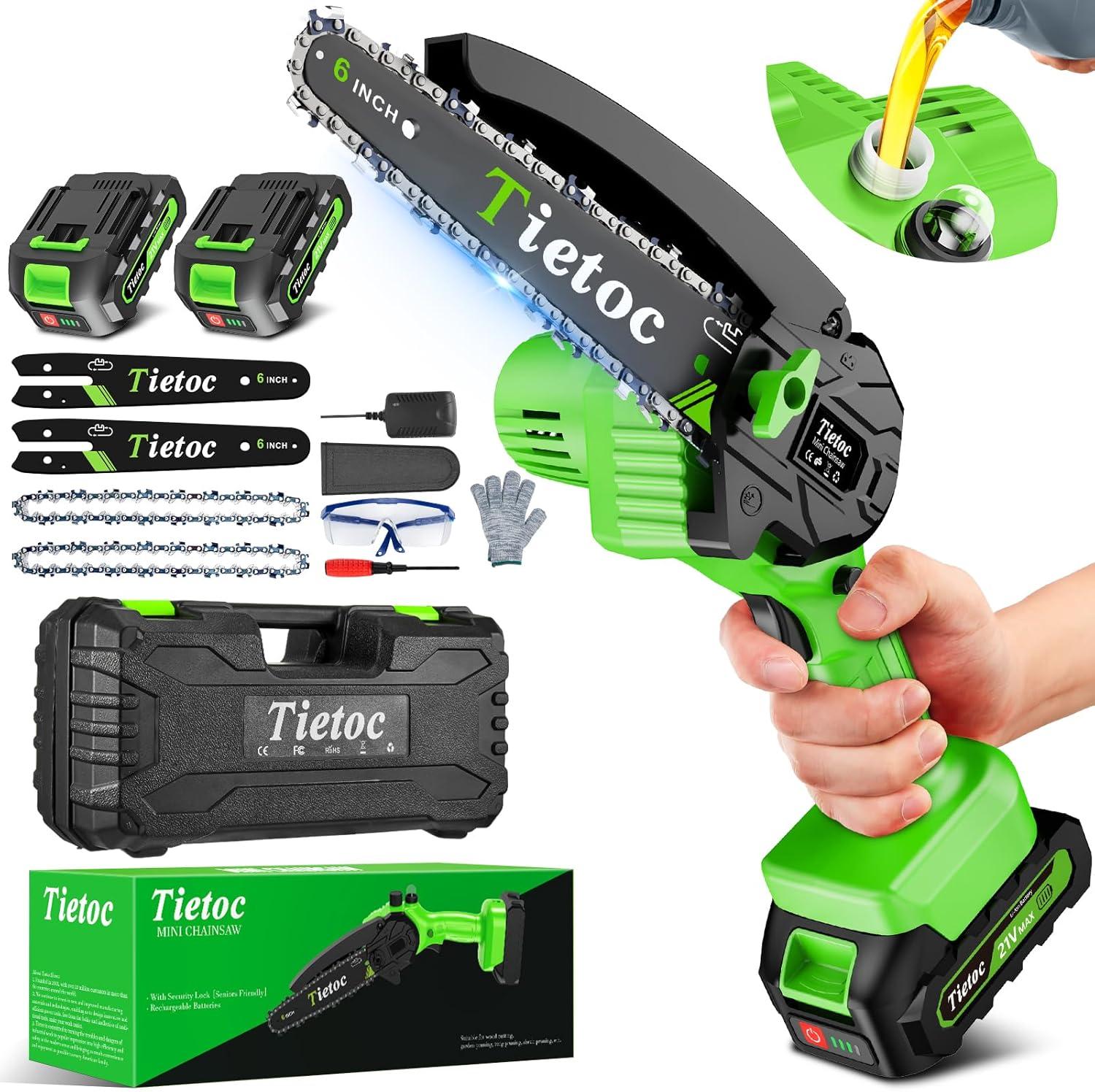 Tietoc 6-Inch Chainsaw Tested: 2 Batteries, Eco-Friendly Gift 2025