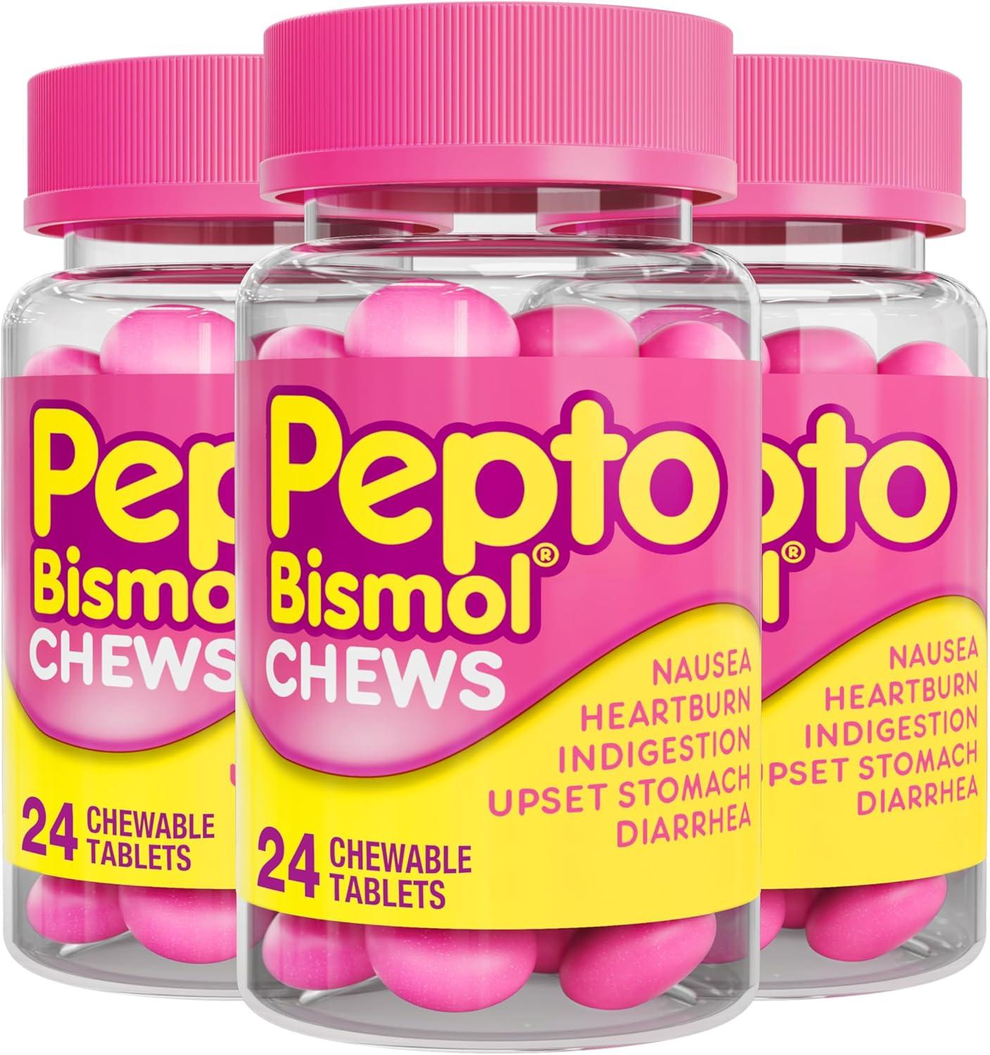 Pepto Bismol Chews vs. Liquid: Mint Flavor & Coating Tested (72-Pack)
