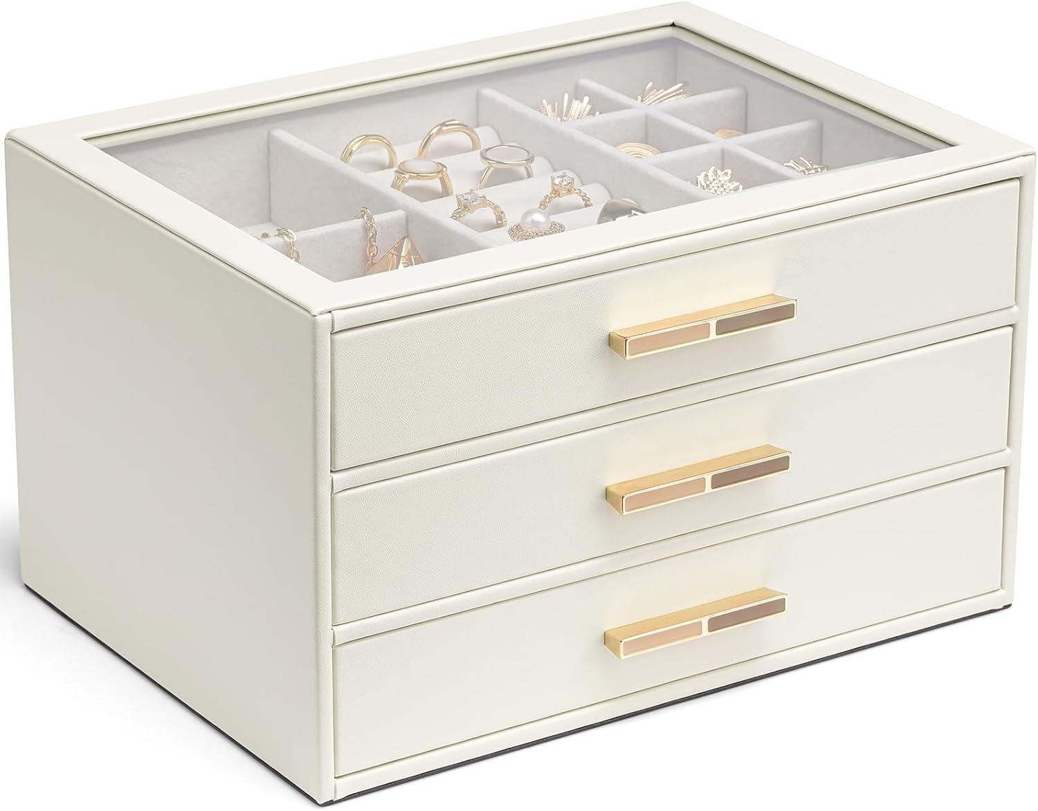 Vlando Jewelry Box Tested: 3-Drawer Org, Cloud White... Tidy Mom's Day Pick