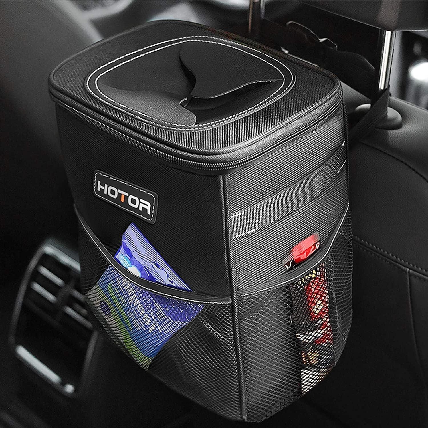 HOTOR Car Trash Can: Leak-Proof, 2-Gallon, Storage Pockets-The Surprising 2024 Must-Have