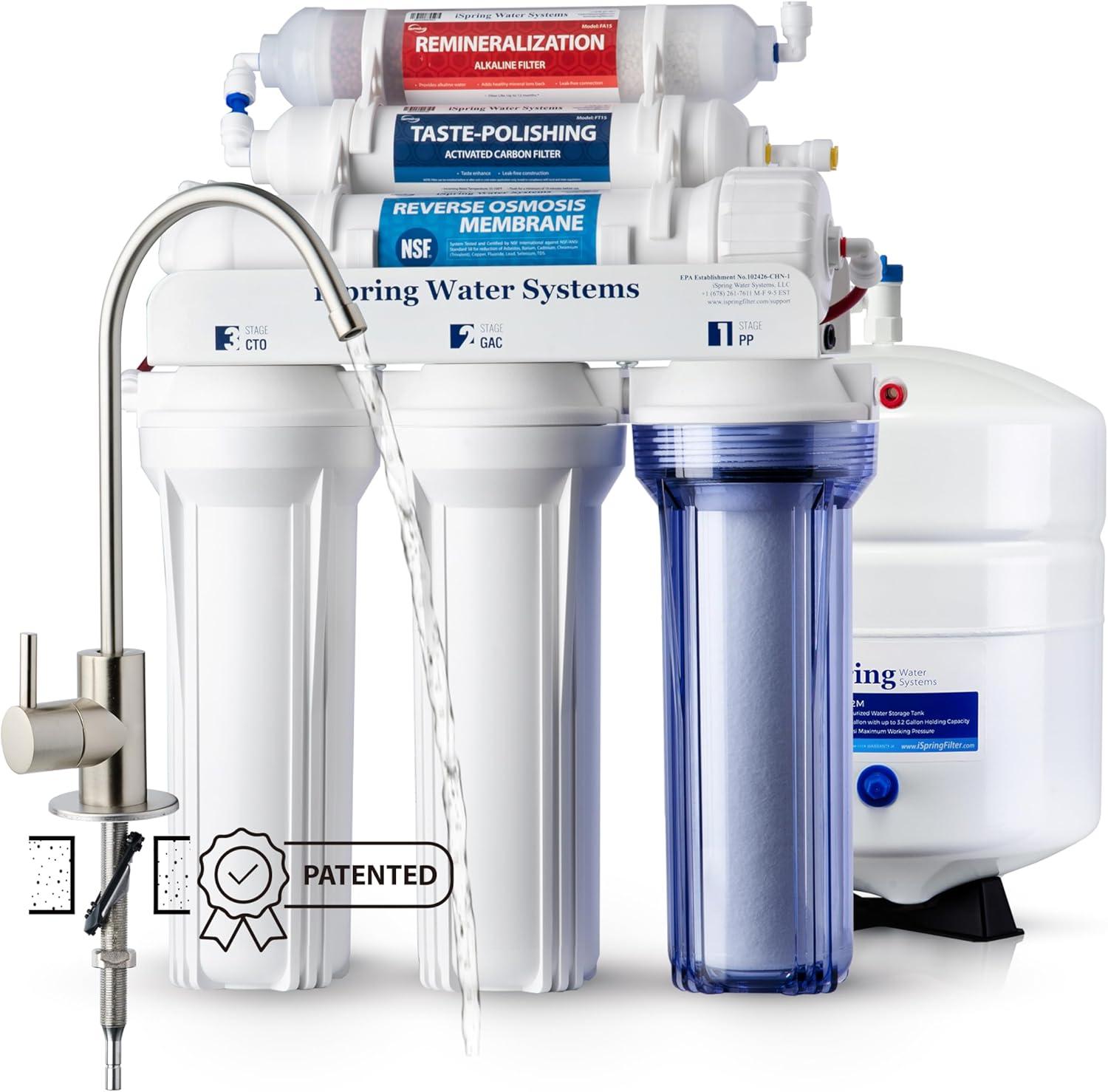 ISpring RCC7AK vs. Bottled Water: NSF, 75 GPD, pH+, Alkaline Stage, Patented Faucet - Compared for Home Use