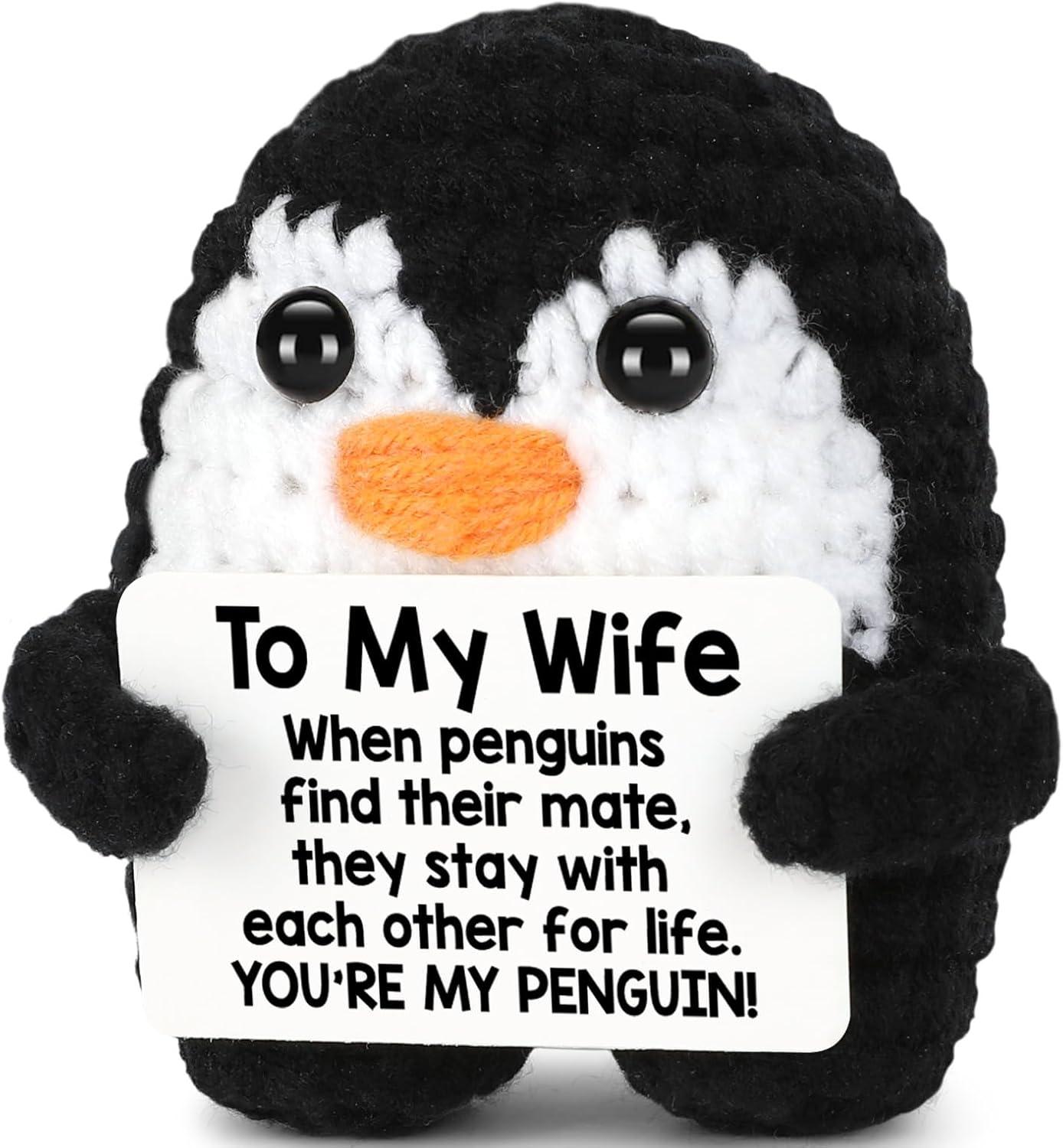 Versus: Personalized Gifts for Her Wife vs Handmade Crochet Penguin Decor - Surprise for Romantic