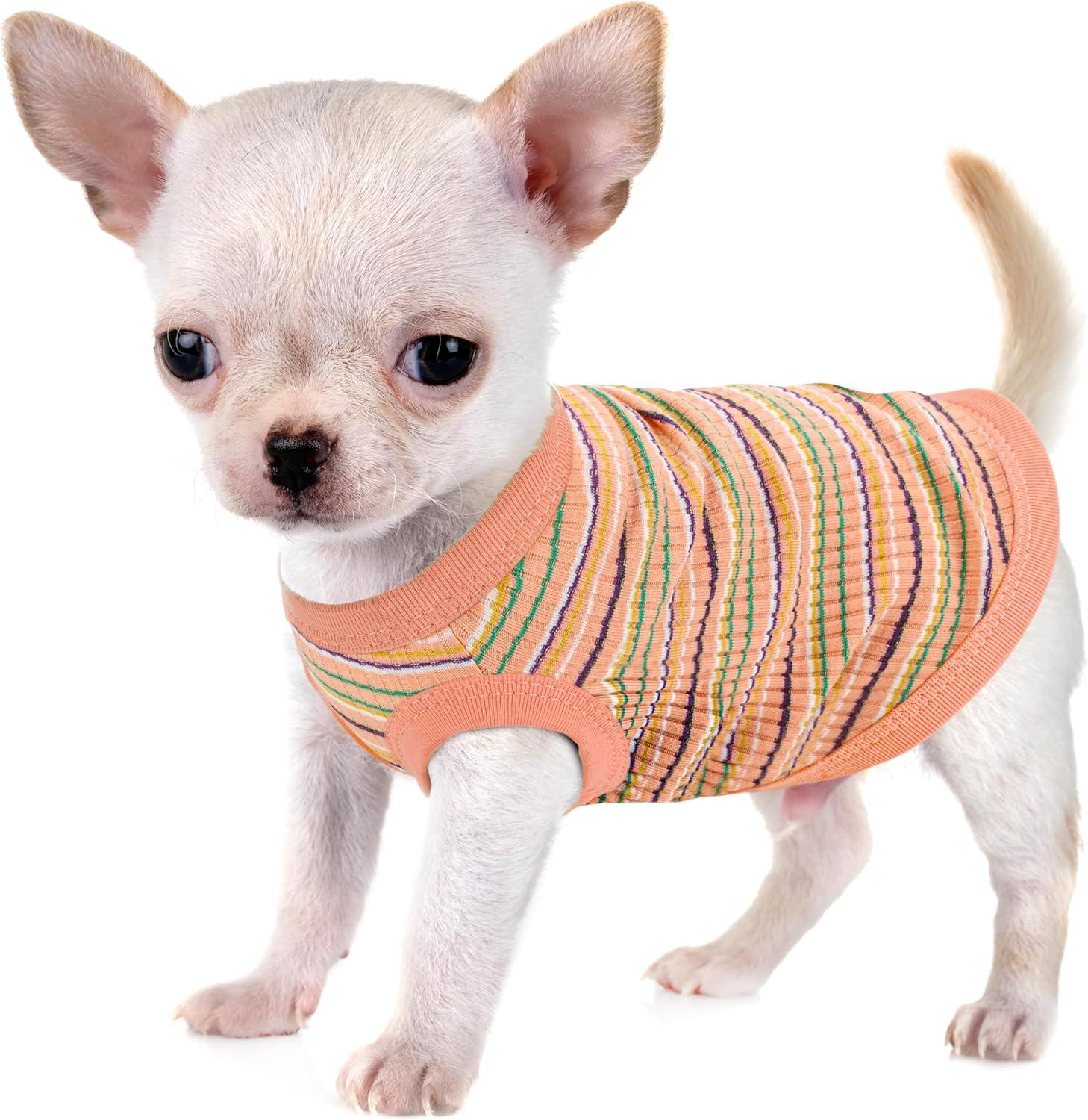 Showdown: Premium Cotton Rib Dog Shirts vs. Tank-Style Orange Medium Puppy Attire - Surprising Comfort Insights for Tiny Tails?