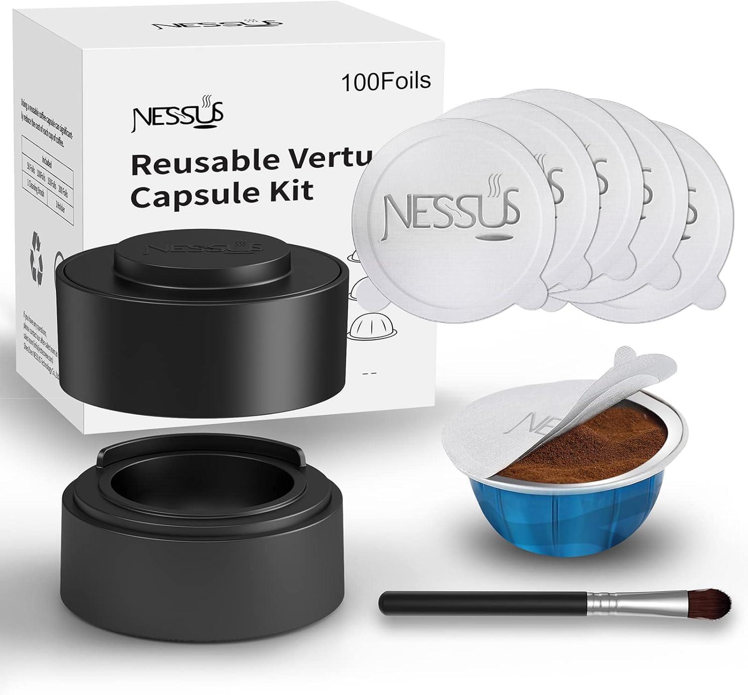 Nessus Reusable Kit vs. Reuse Old Pods: Aluminum Foil Lid, Refillable Vertuo Plus - Tested for Eco Benefits