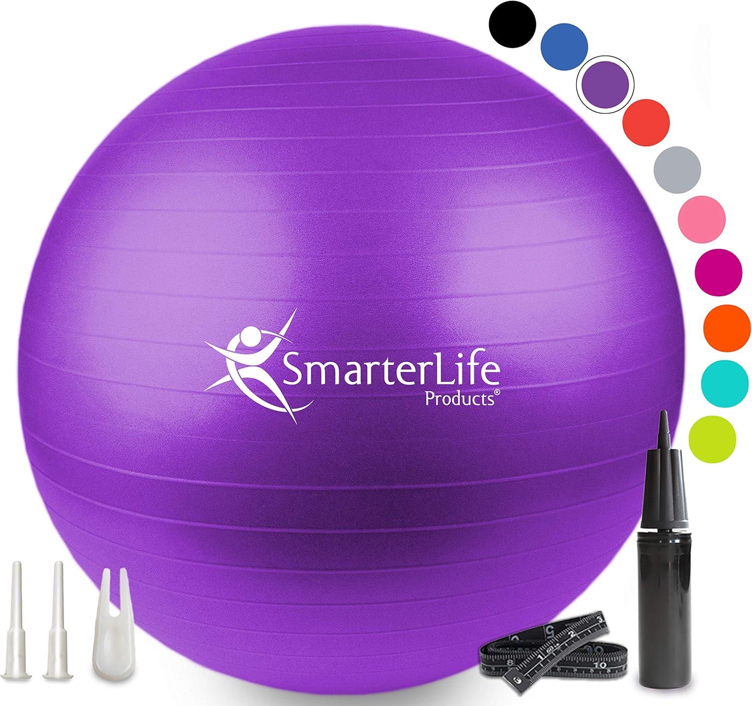 SmarterLife Yoga Ball vs Gym Ball: Core Workout, Pregnancy Support, Office Ergonomics, Anti-Slip Tested