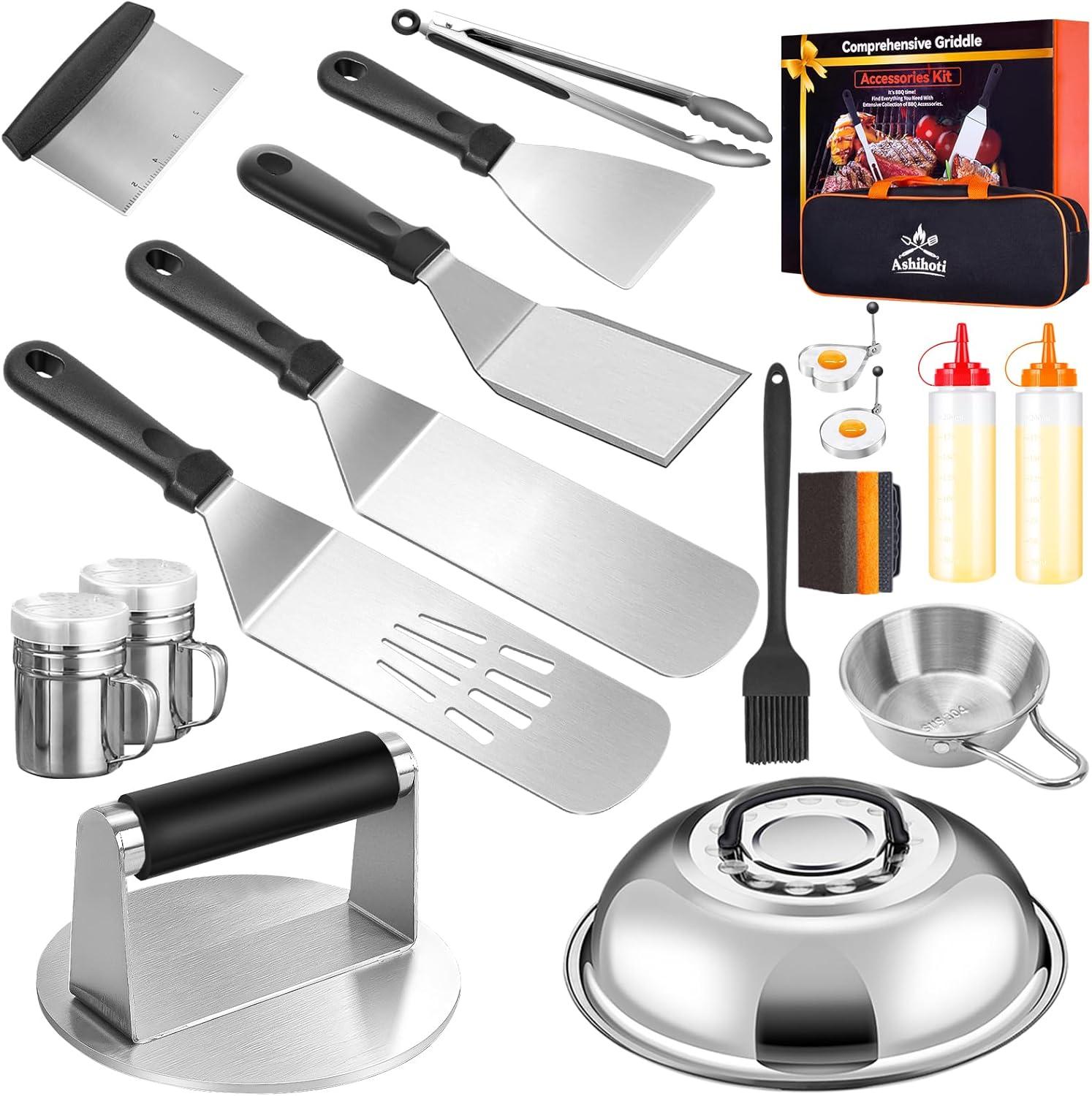 Griddle Accessories Tested: 20-Piece Stainless Steel Set vs Carry Bag with Multi-Functional Accessories for Grilling Essentials