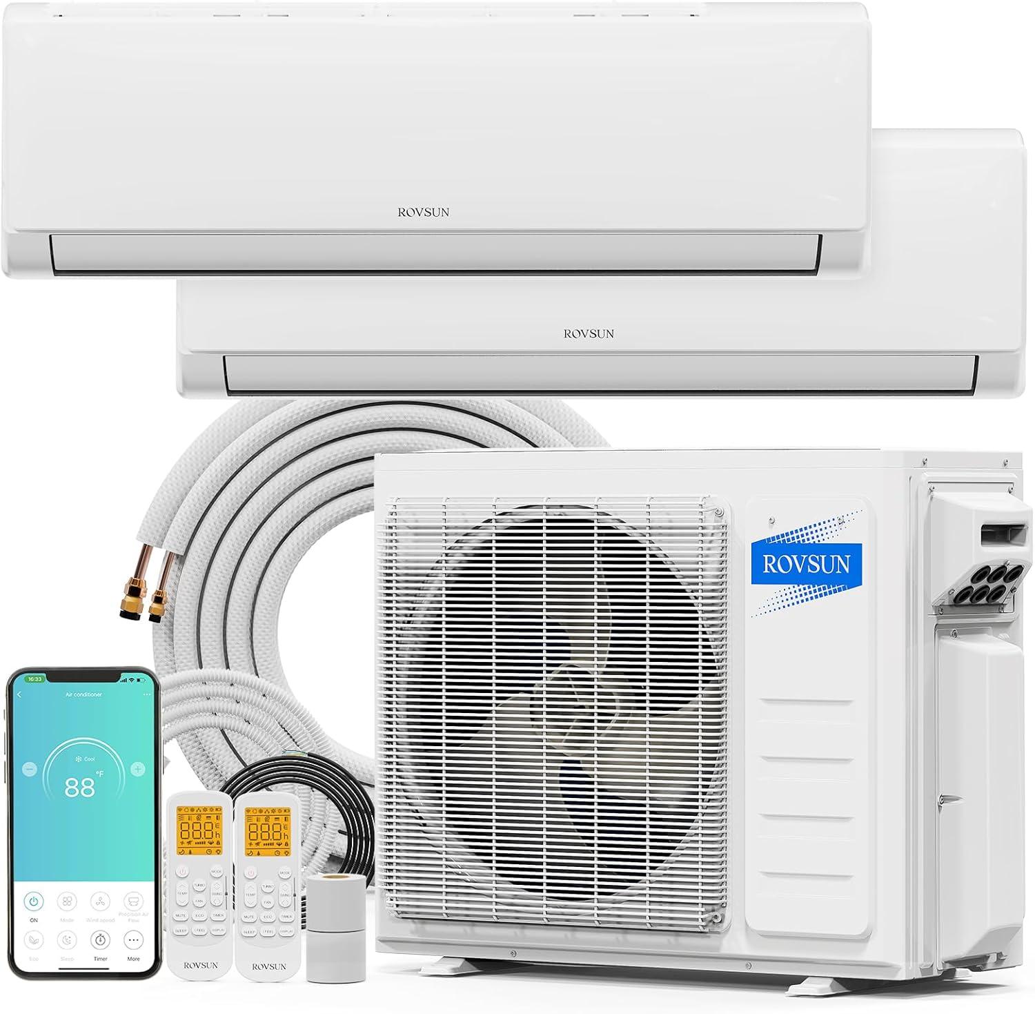 Comparing ROVSUN Dual Zone WiFi AC/Heating System, 20 SEER2 ...Surprising Efficiency Insights!