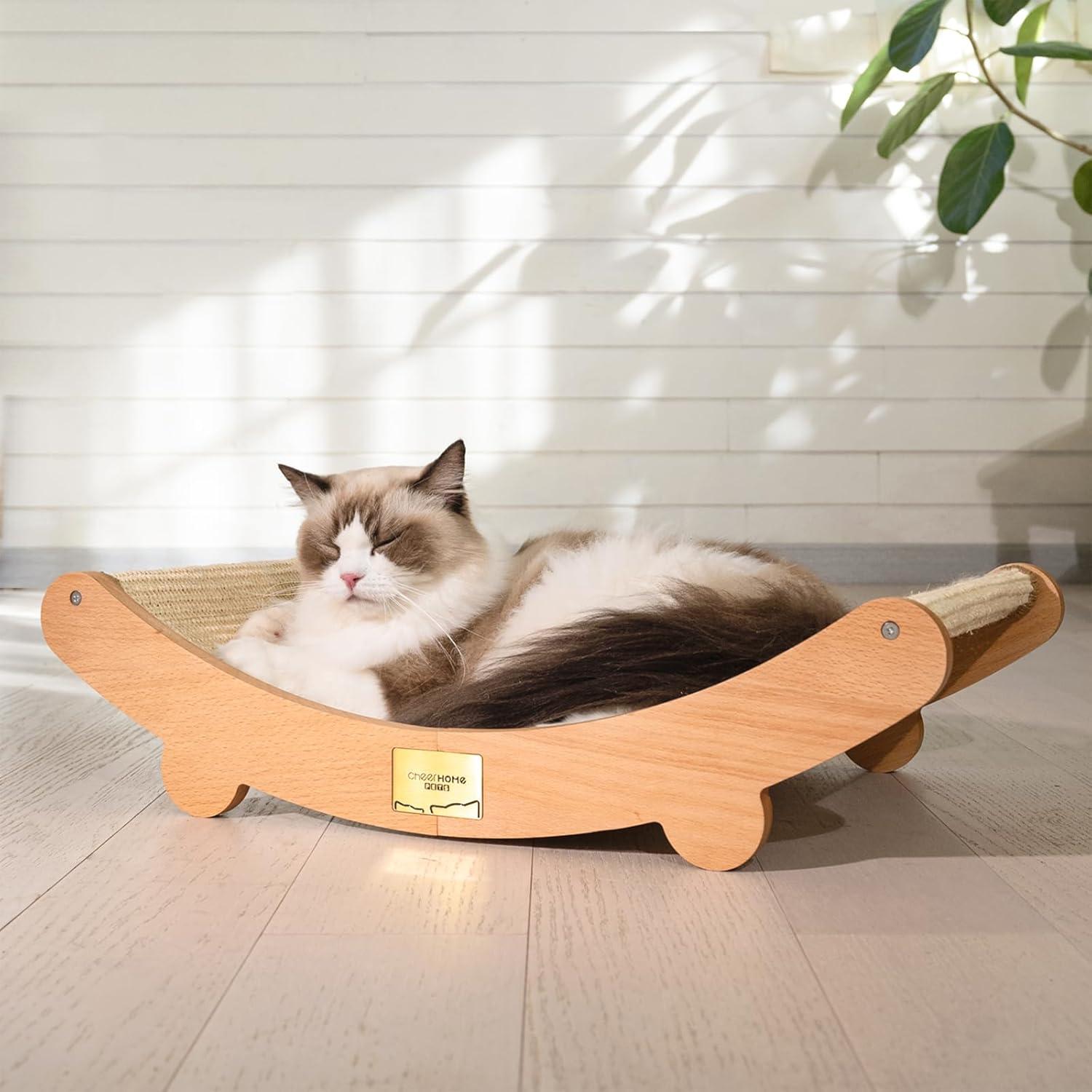 Dual-Use Cat Scratcher Bed: Surprising Comfort for Large Felines