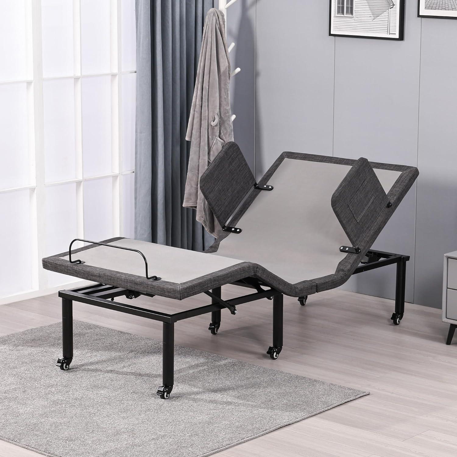 Compares ESHINE Bed Frame's Wireless Remote, Head Incline, and Wheel Adjustments for Sleep Support