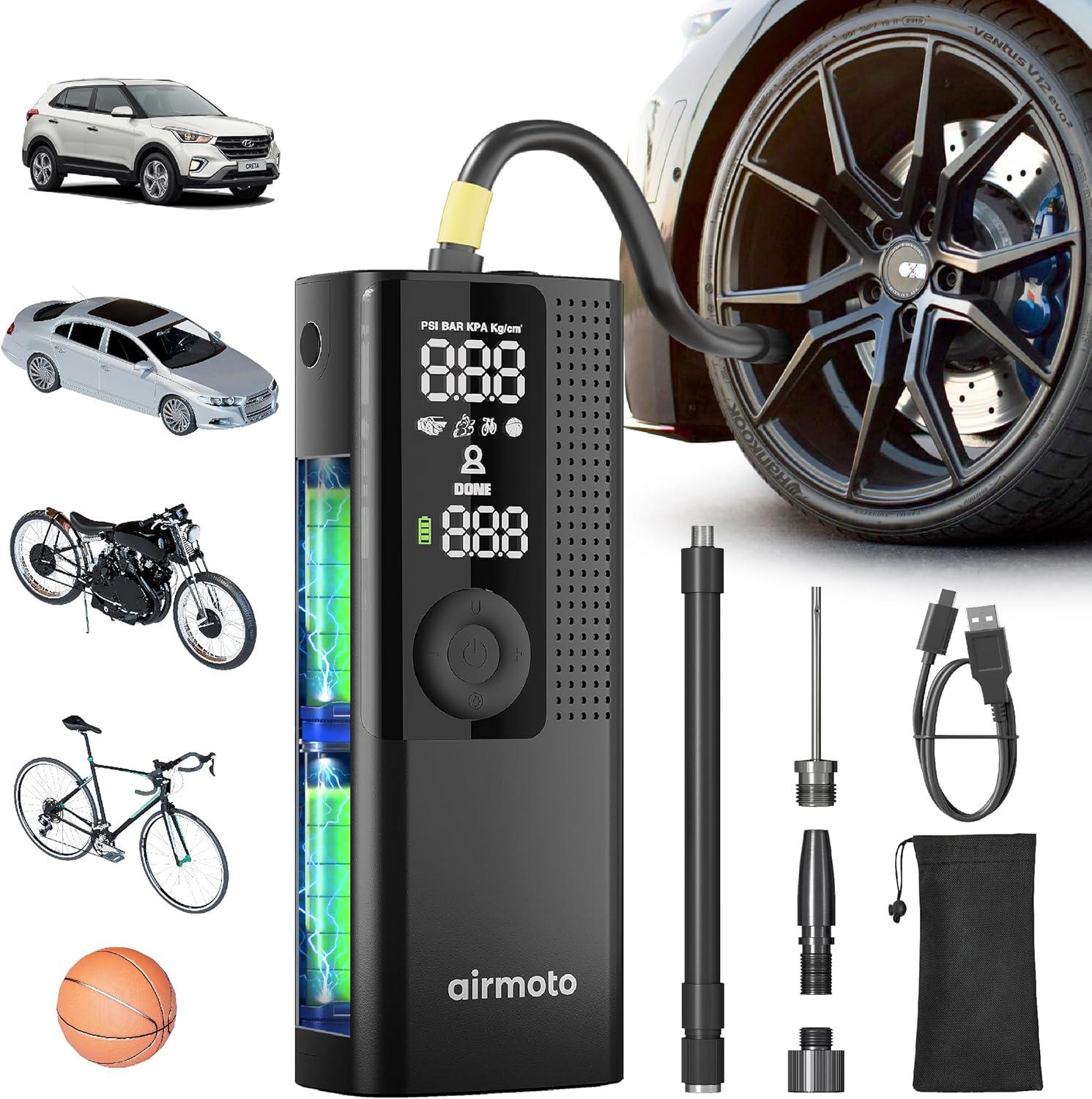 Portable Air Compressor Showdown: Airmoto's Auto Shut-Off vs. Digital Gauge for Car Tires