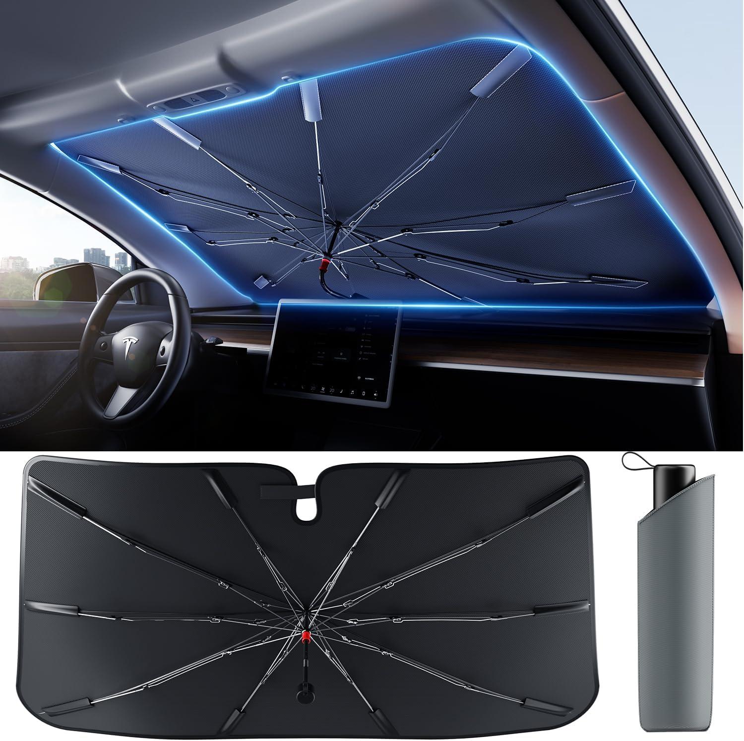 Showdown: Weektic Windshield Sun Shade's UPF50+ vs 53"x29" Size Tested for Heat Protection