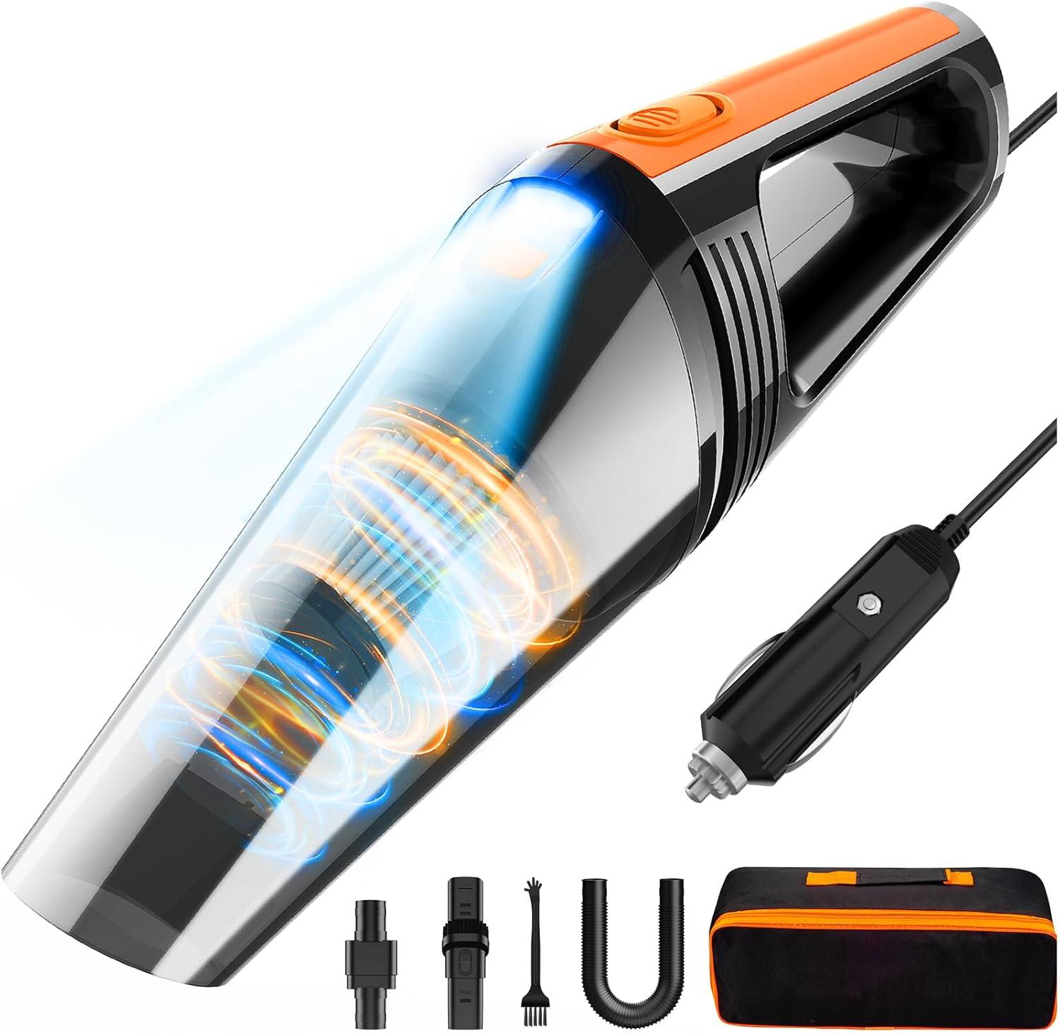 Car Vacuums Showdown: 8000Pa Power vs LED Light Efficiency-Dry Power Tested?