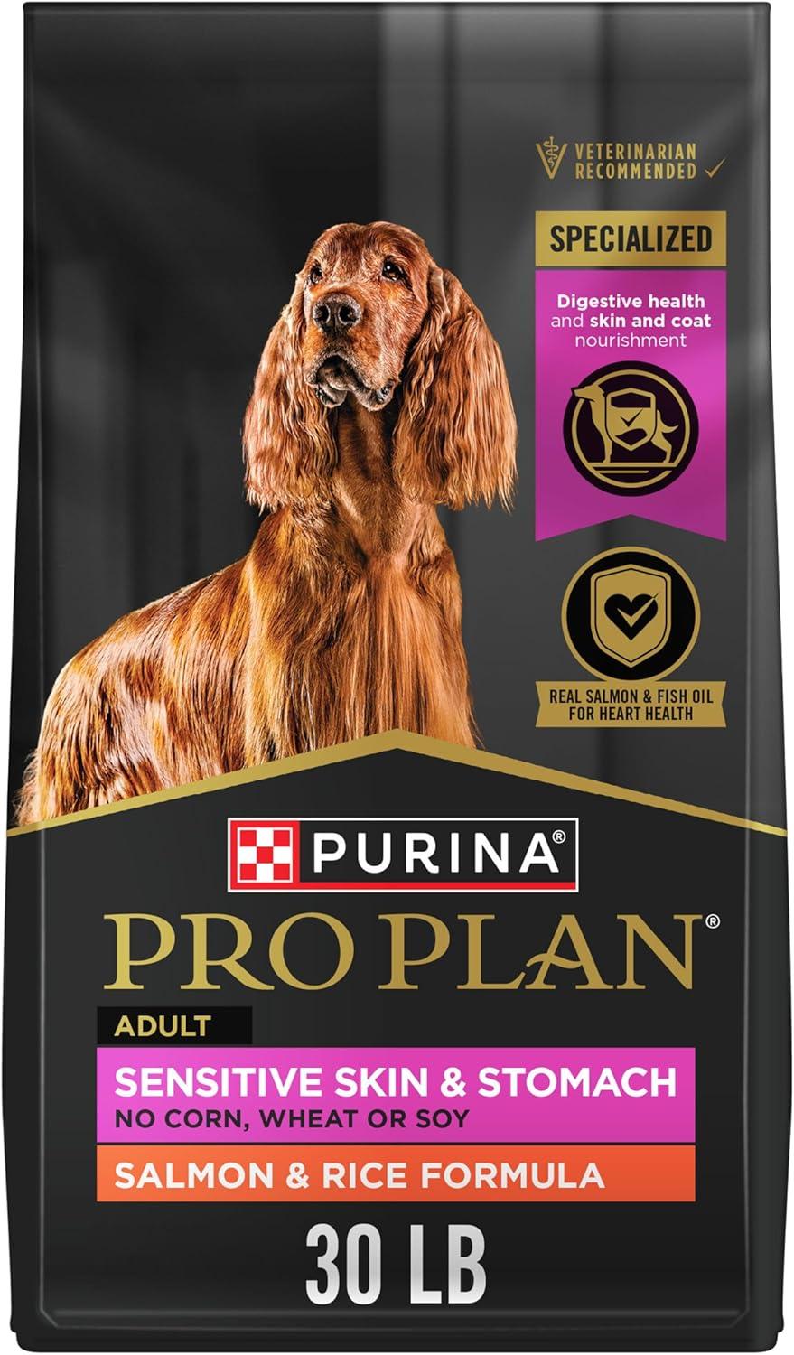 Purina Pro Plan Sensitive Skin & Stomach Dog Food - Salmon & Rice Formula Tested for Digestive Health