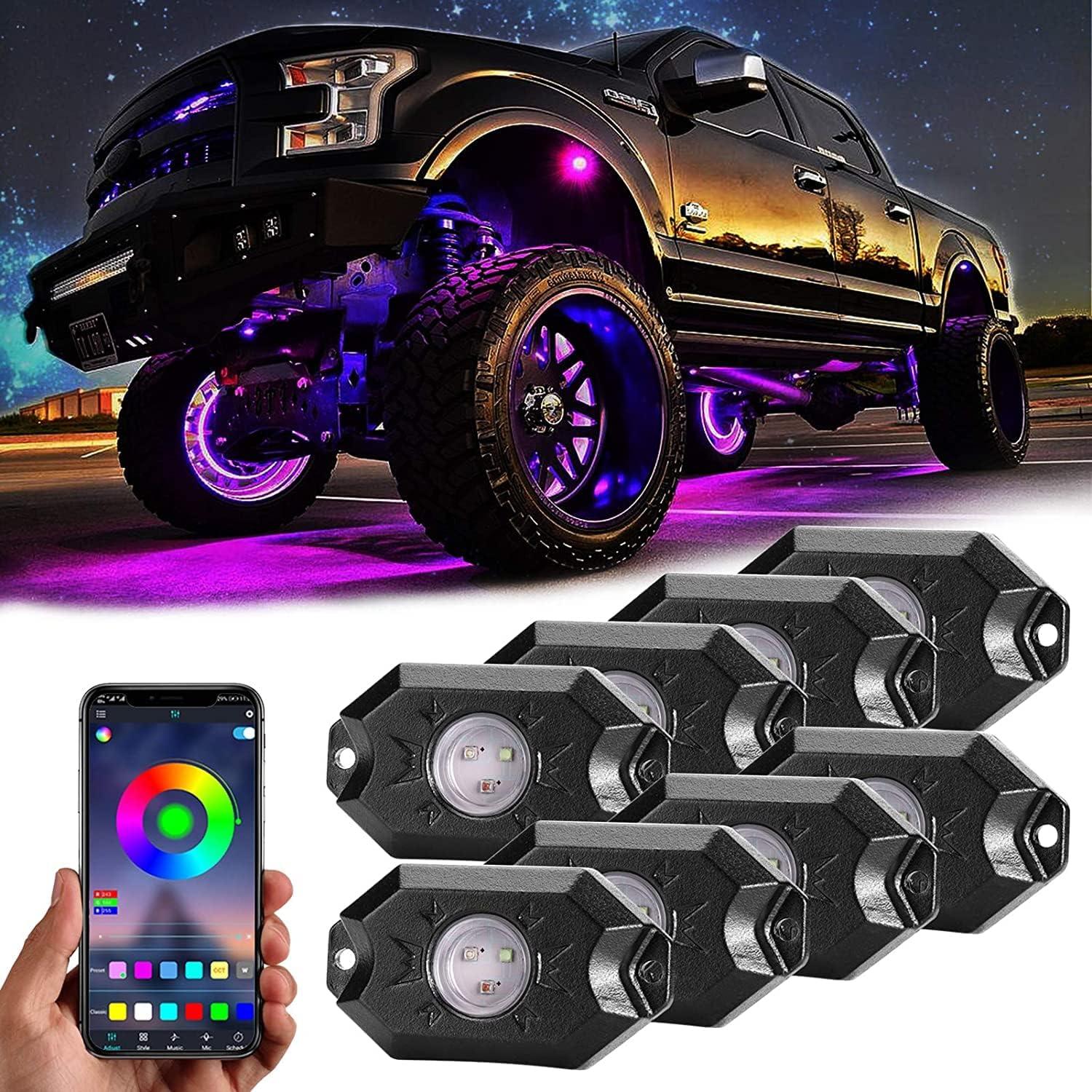 YCHOW-TECH Rock Lights Showdown: 8 Pods, Music Sync Tested for Off-Road Enthusiasts