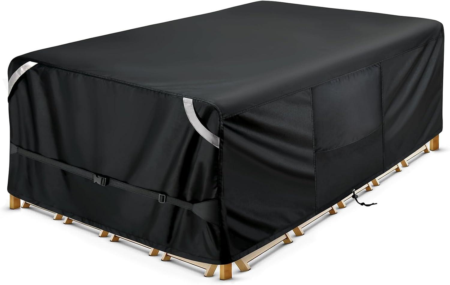 Premium waterproof patio furniture cover, tested for durability, compared for size, Black model reveal... Perfect outdoor living