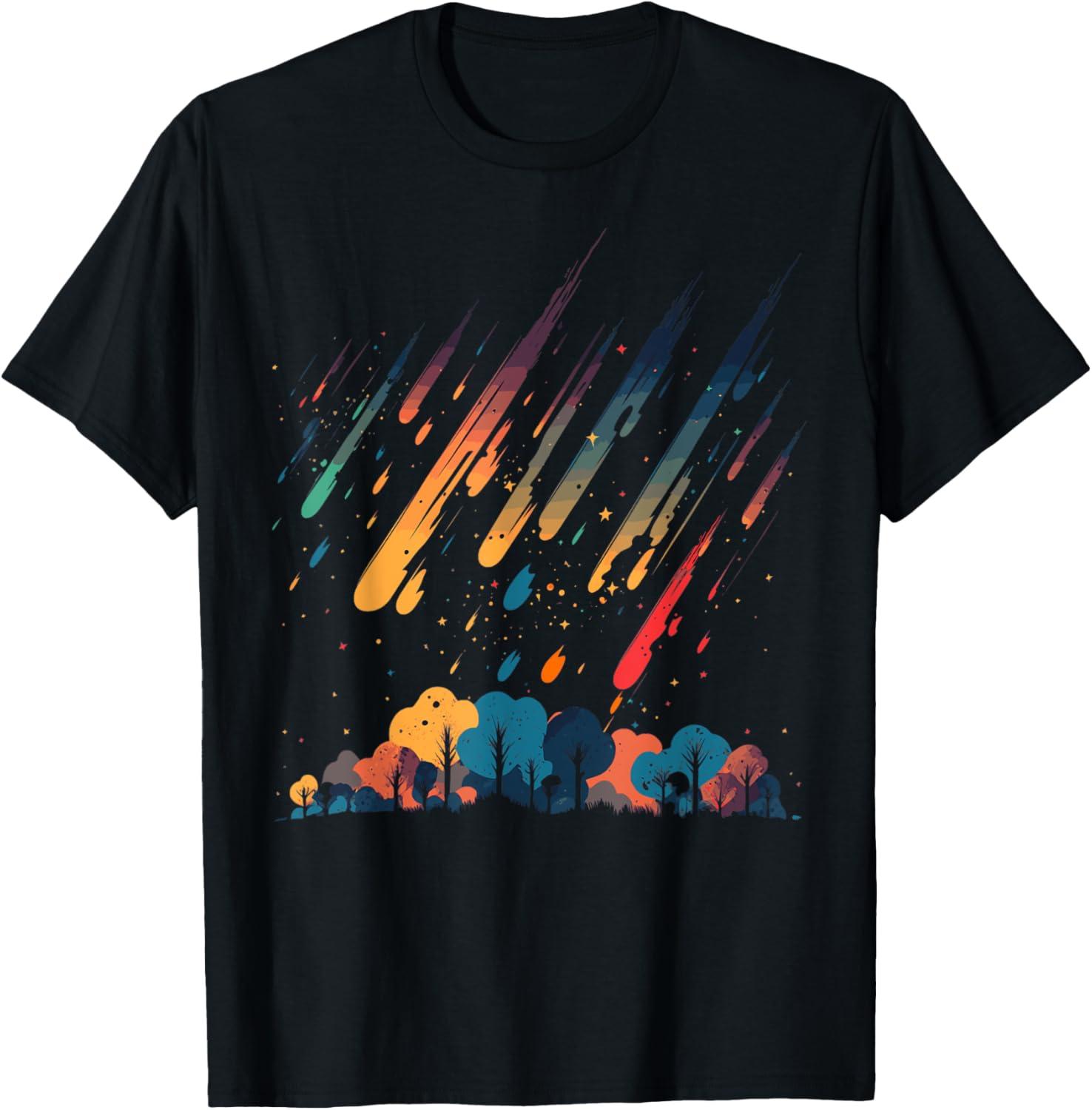 Compared: Colorful Meteor Shower T-Shirt for Surprising Versatile Use... (World Meteorological Day Style)