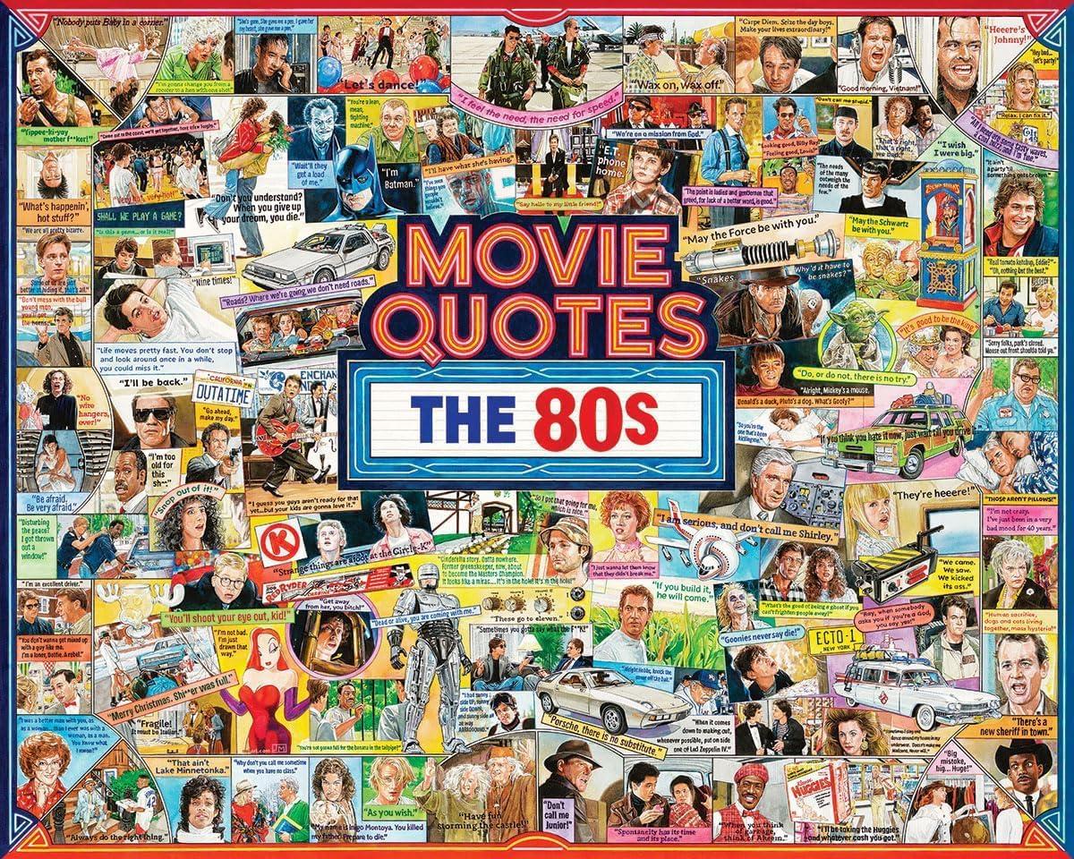 Movie Quote Puzzle Showdown: 80s 1000-Piece White Mountain Challenge!