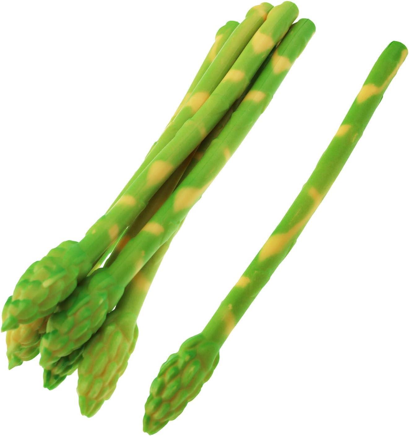 Artificial Asparagus Showdown: Durable PVC, Life-Size, 12-Pack PU Leather for Home & Event Displays