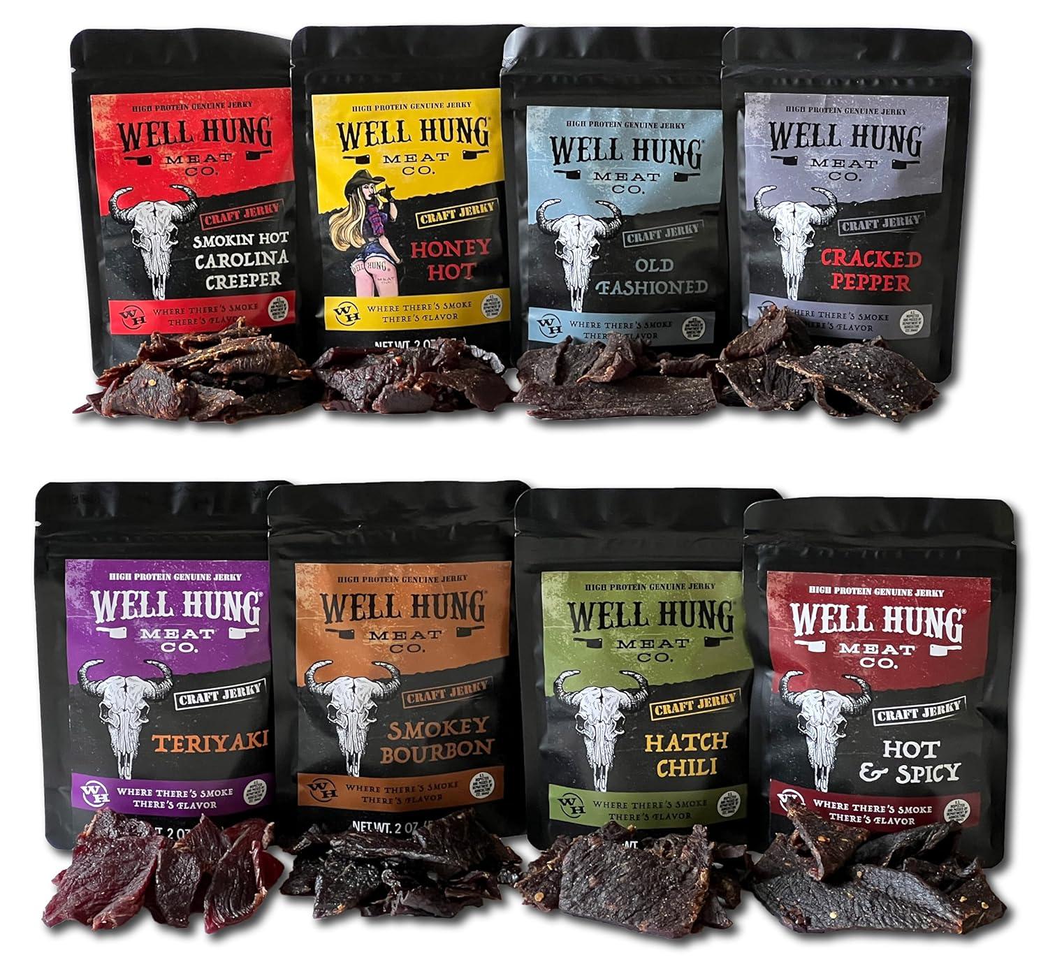 Surprising Comparisons: Well Hung Meats 8-Pack (Resealable) vs. Snack Trends-Tested for Flavor & Value