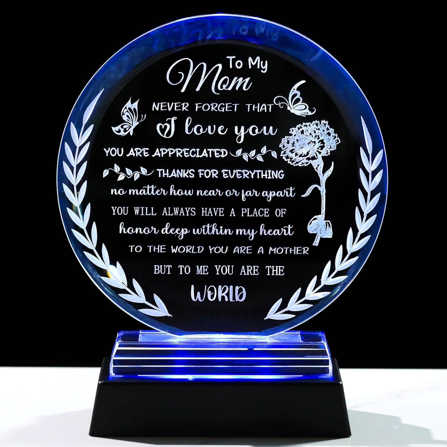 Compared: Ornalrist Personalized Gifts for Mom - Crystal Plaque with Light - Mother's Day Insight