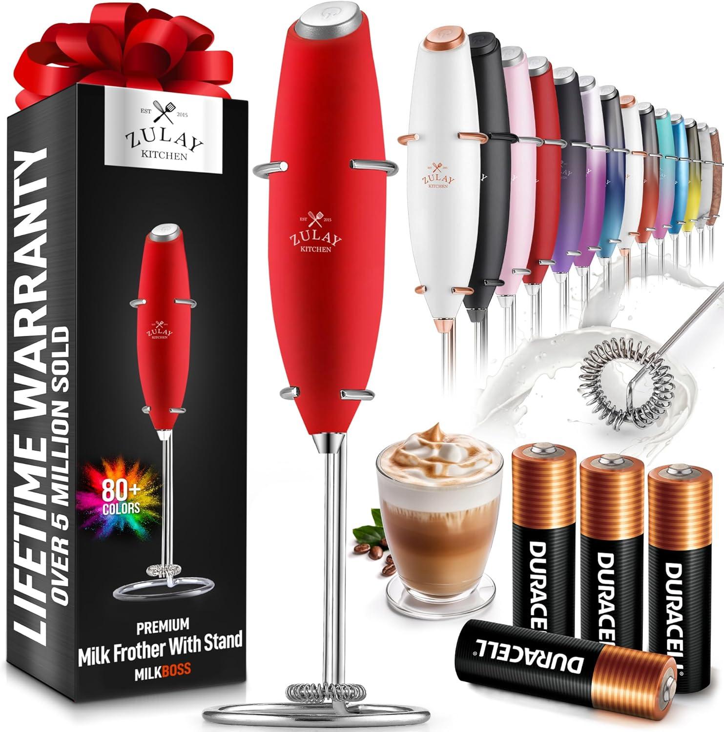 Zulay Powerful Milk Frother (4 Duracell Batteries) vs. Rechargeable Option: Tested for Surprising Efficiency in 2023 Coffee Trends