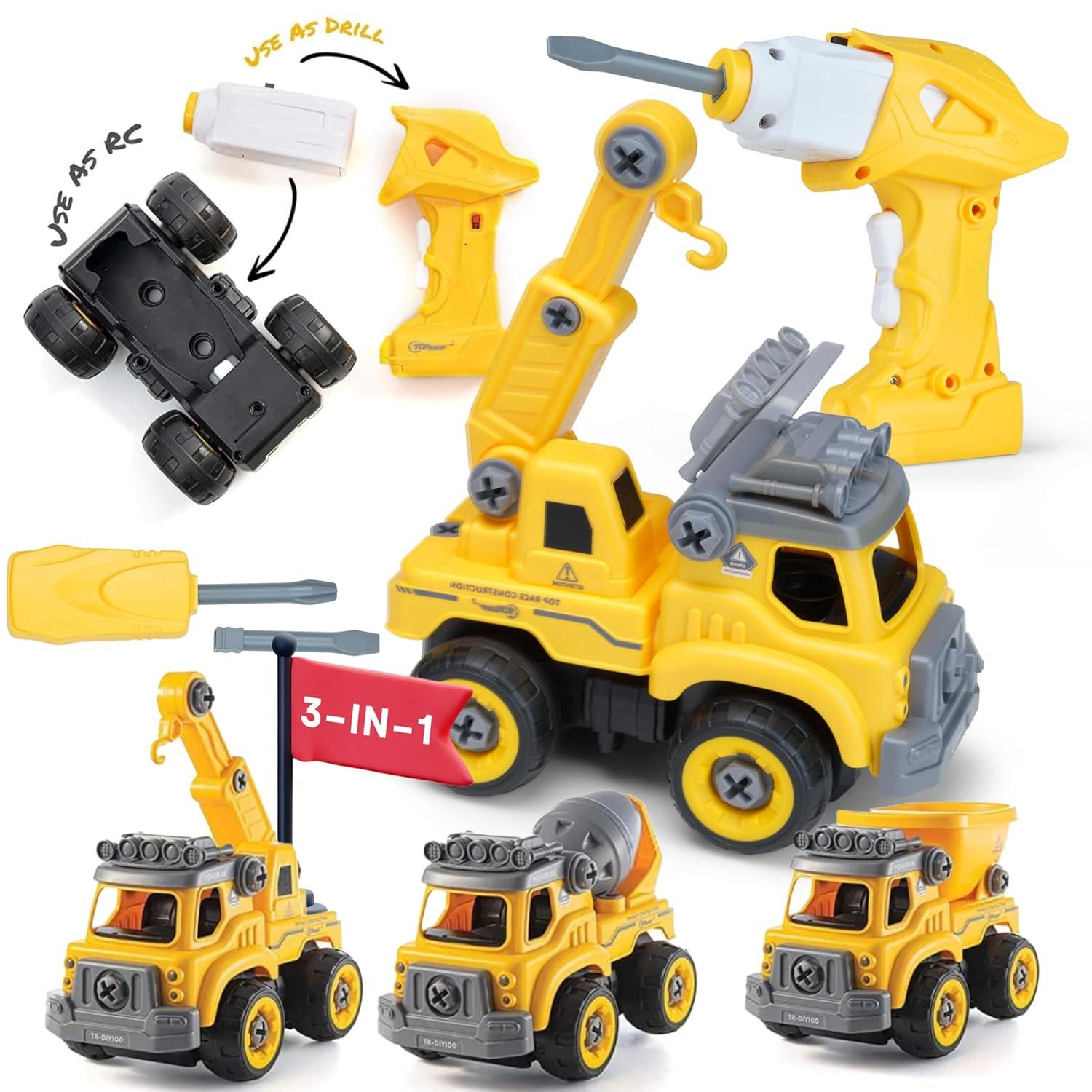 Tested remote control & drill for 3-in-1 construction toys: surprising benefit of easy assembly