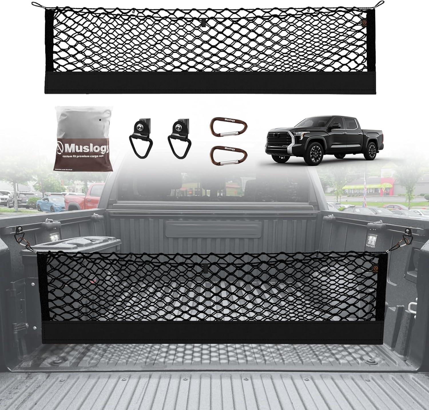 Muslogy vs. Competitor: 2025 Compatibility & Envelope-Style Design Tested for Tundra 2007-2024 Truck Bed Cargo Net