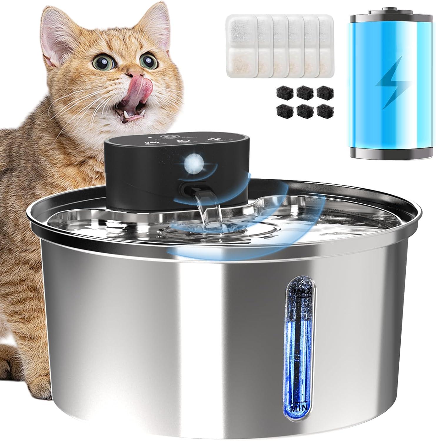Cat Water Fountain Showdown: No Filter, 60-Day Battery Power