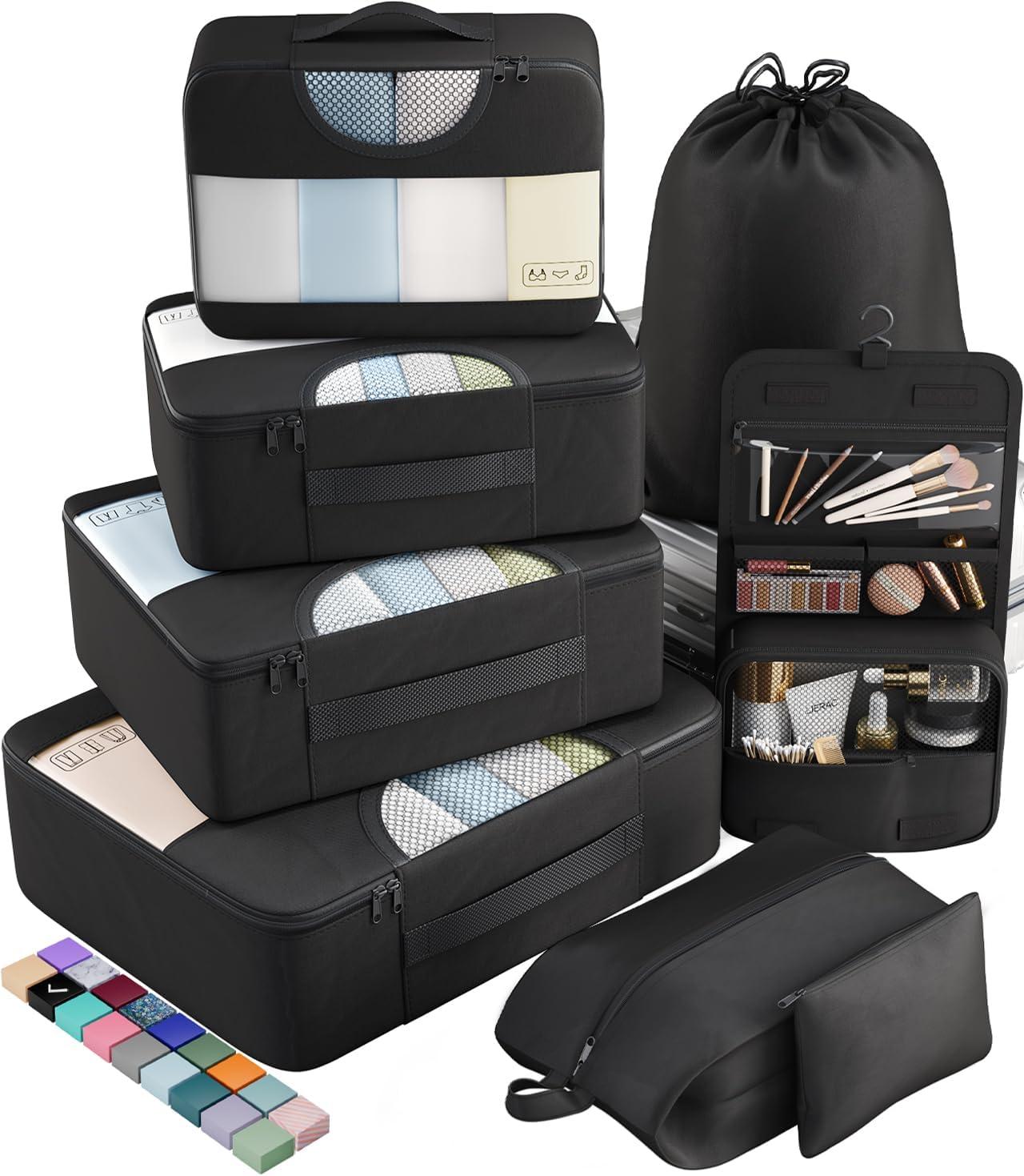 Tested Suitcase Organizer: Veken 8-Piece with 4 Sizes (E.L., L., M., S.) & Black for 2023 Road Trips