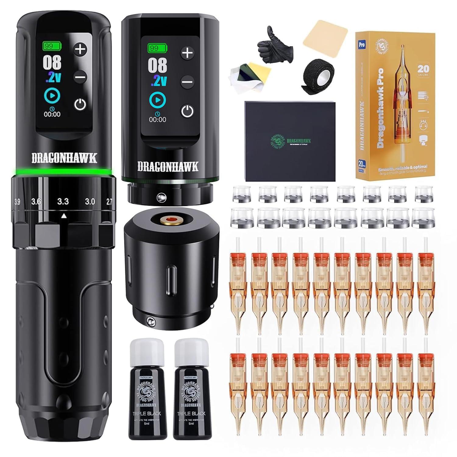 Dragonhawk L3 Tattoo Kit: Cordless/Cord, 2,000mAh Power, Surprising Newbie Precision