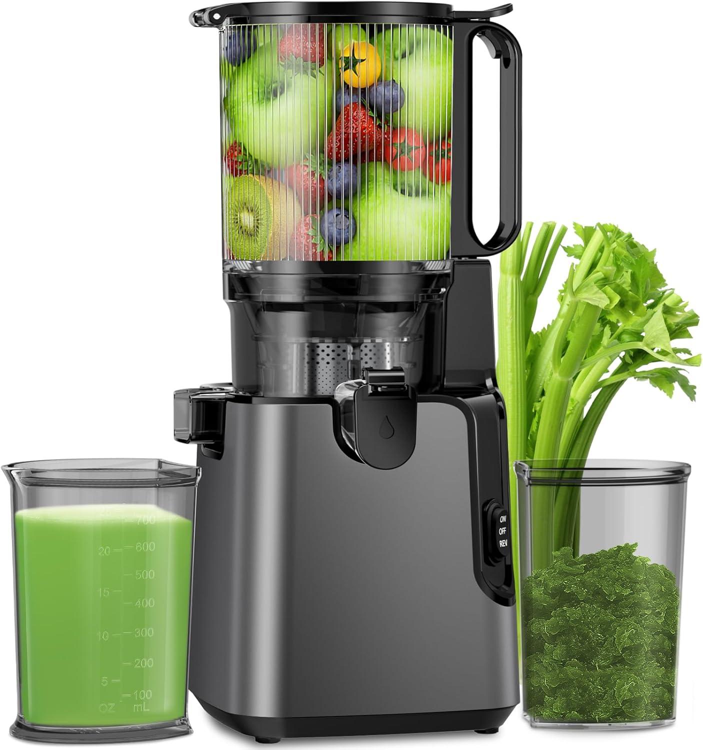 5.8" Feed Chute Juicer vs 400W Slow Masticating: Tested for Batch Use (Titanium Gray)
