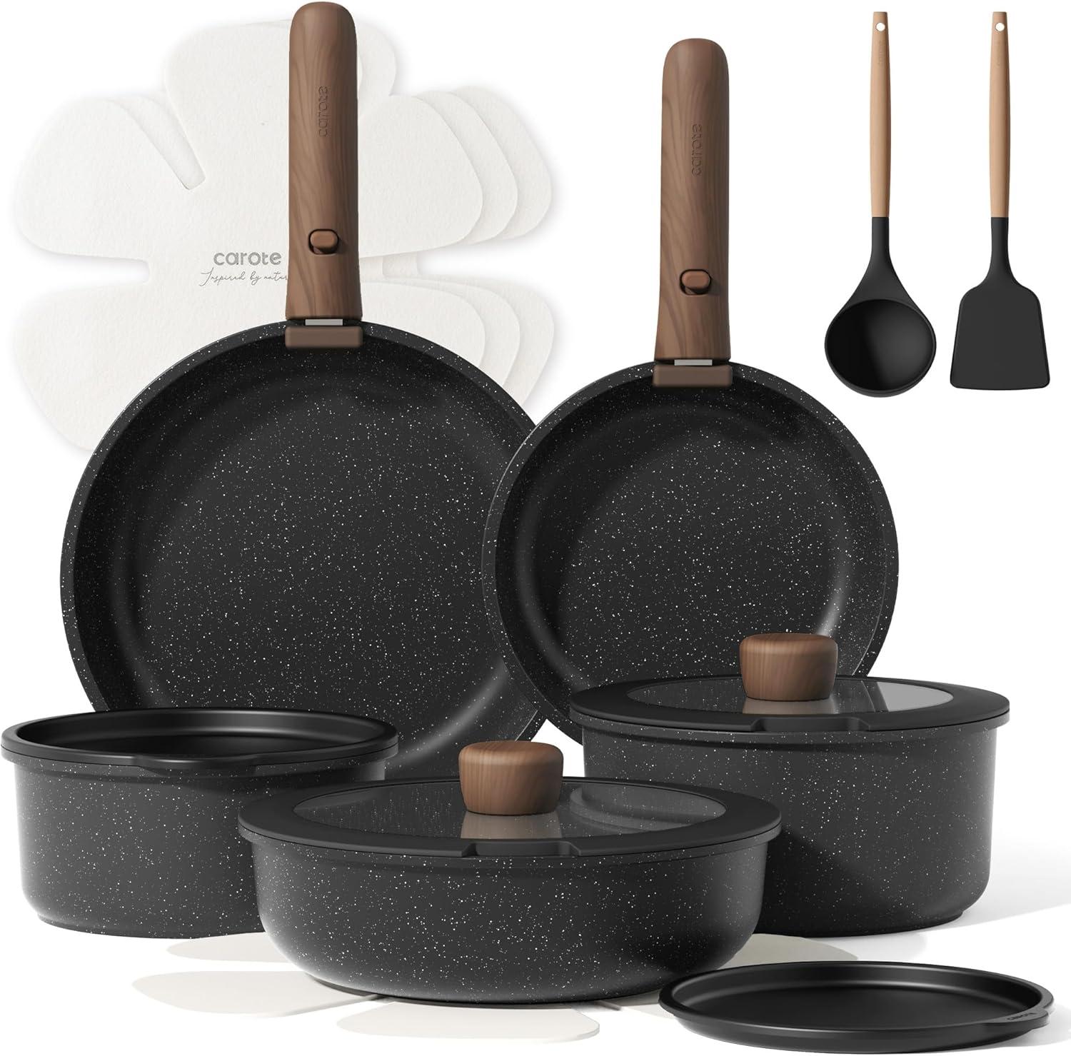 Surprising Space-Saving Cookware Set with Removable Handles