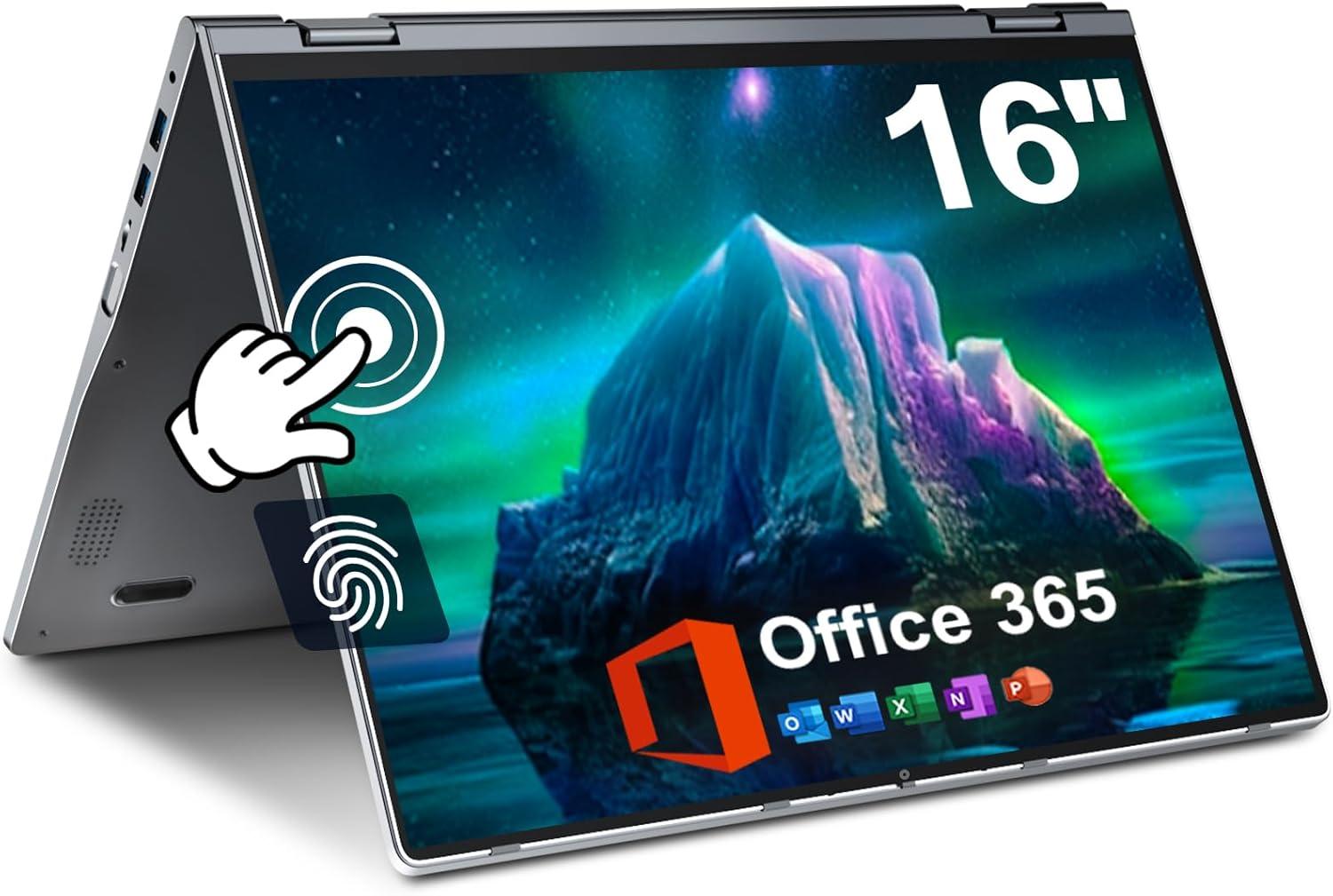 Showdown: Jumper Laptops with 16-inch, Office 365, 360-Degree Rotation, Fingerprint, Type-C - Tested for Remote Work