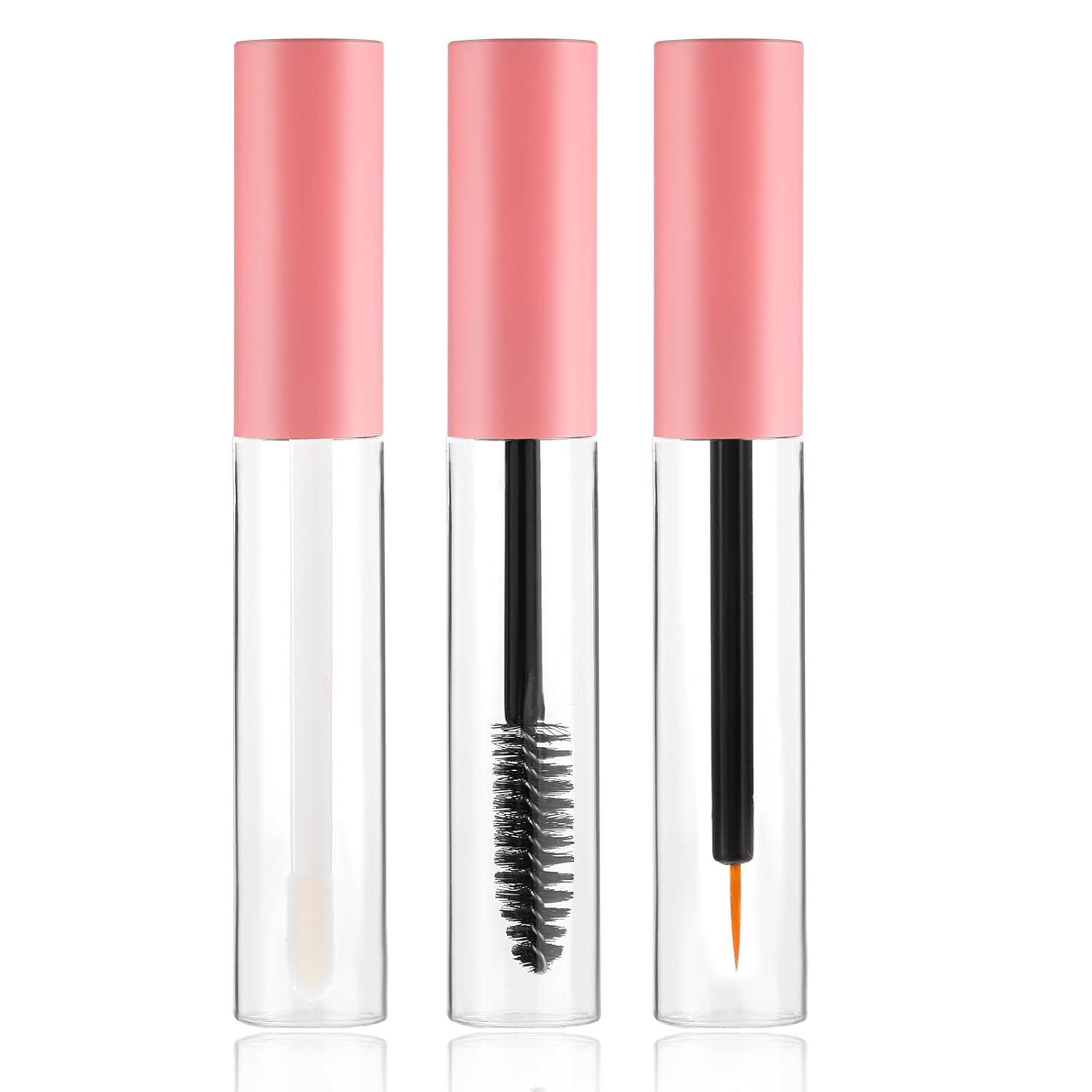 Versus DIY Beauty Kit: 3-Pack Mascara Wand, Empty Eyeliner, Reusable Lip Gloss & Leak-Stopper Cream for Travel