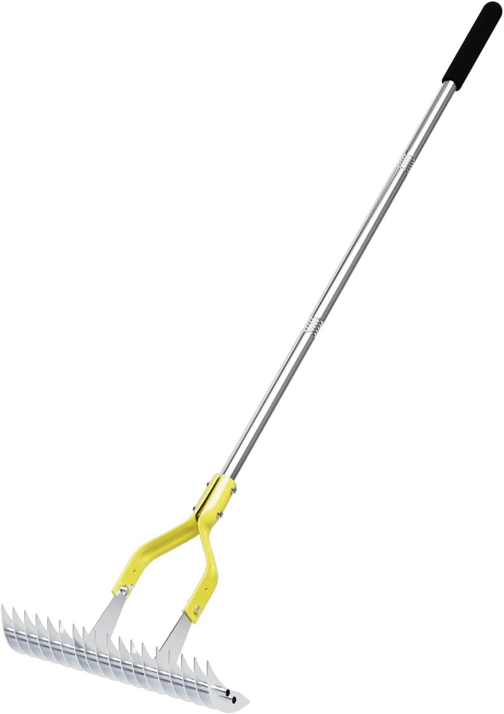 Kingson Rake Showdown: Tested 15-Inch vs. Lawn Care Needs...Ideal for Dead Grass!