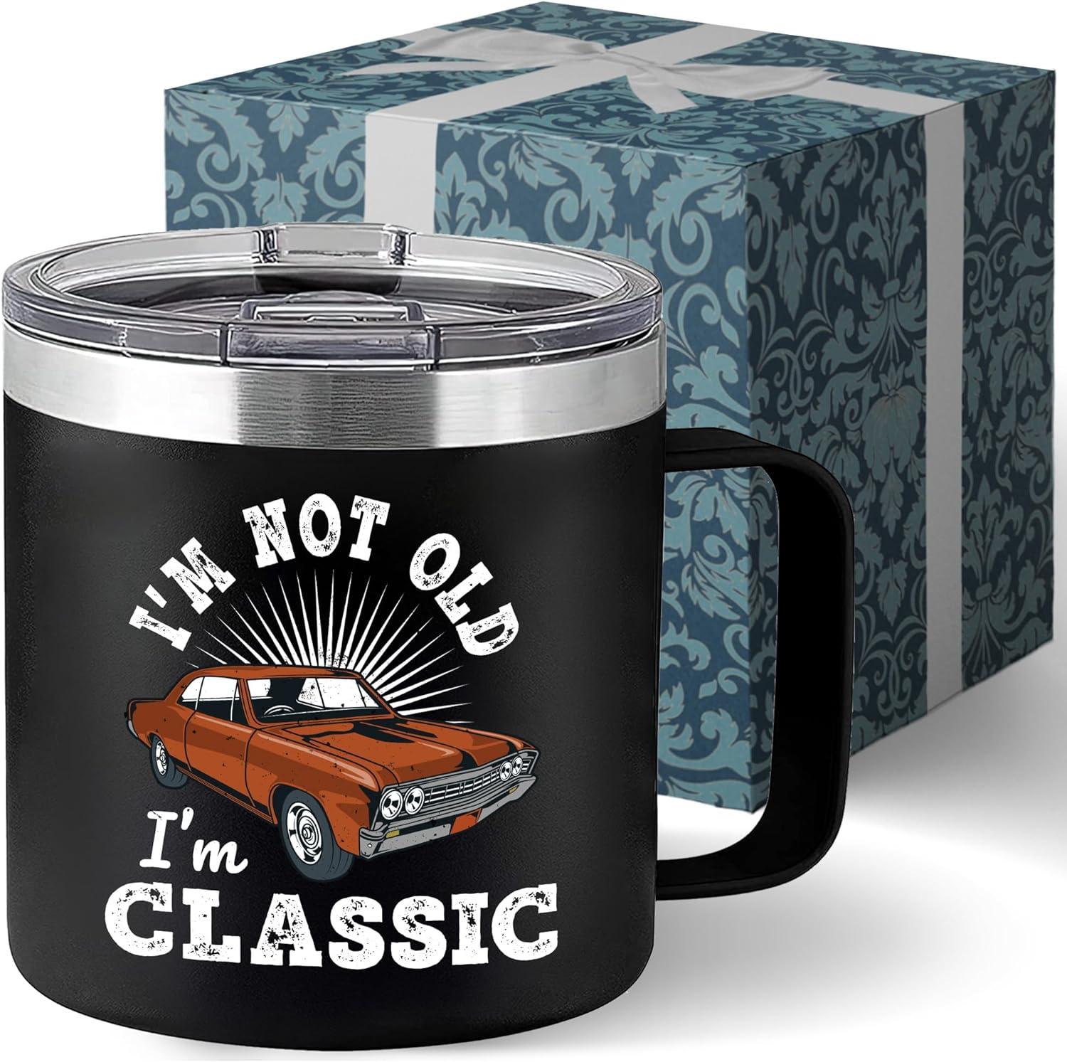 Classic Tumbler Versus Funny Mug: Testing masculine retirement gifts