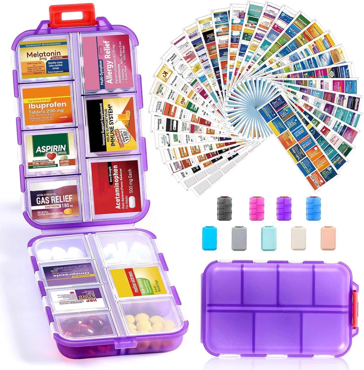 Comparing 14-Grid Pill Organizer: Tested convenience, 415 Labels vs clear pharmacy case for vitamins... Travel Med Holders Showdown