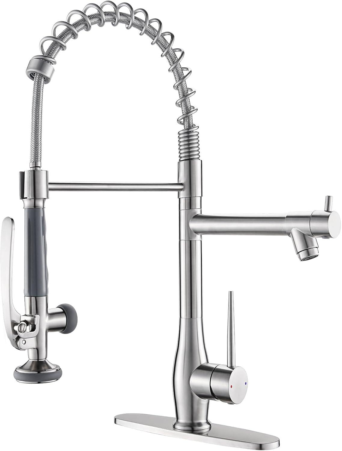 Brace Yourself: Kitchen Showdown - High-Pressure vs Dual-Spray, Brushed Nickel Sink Styles