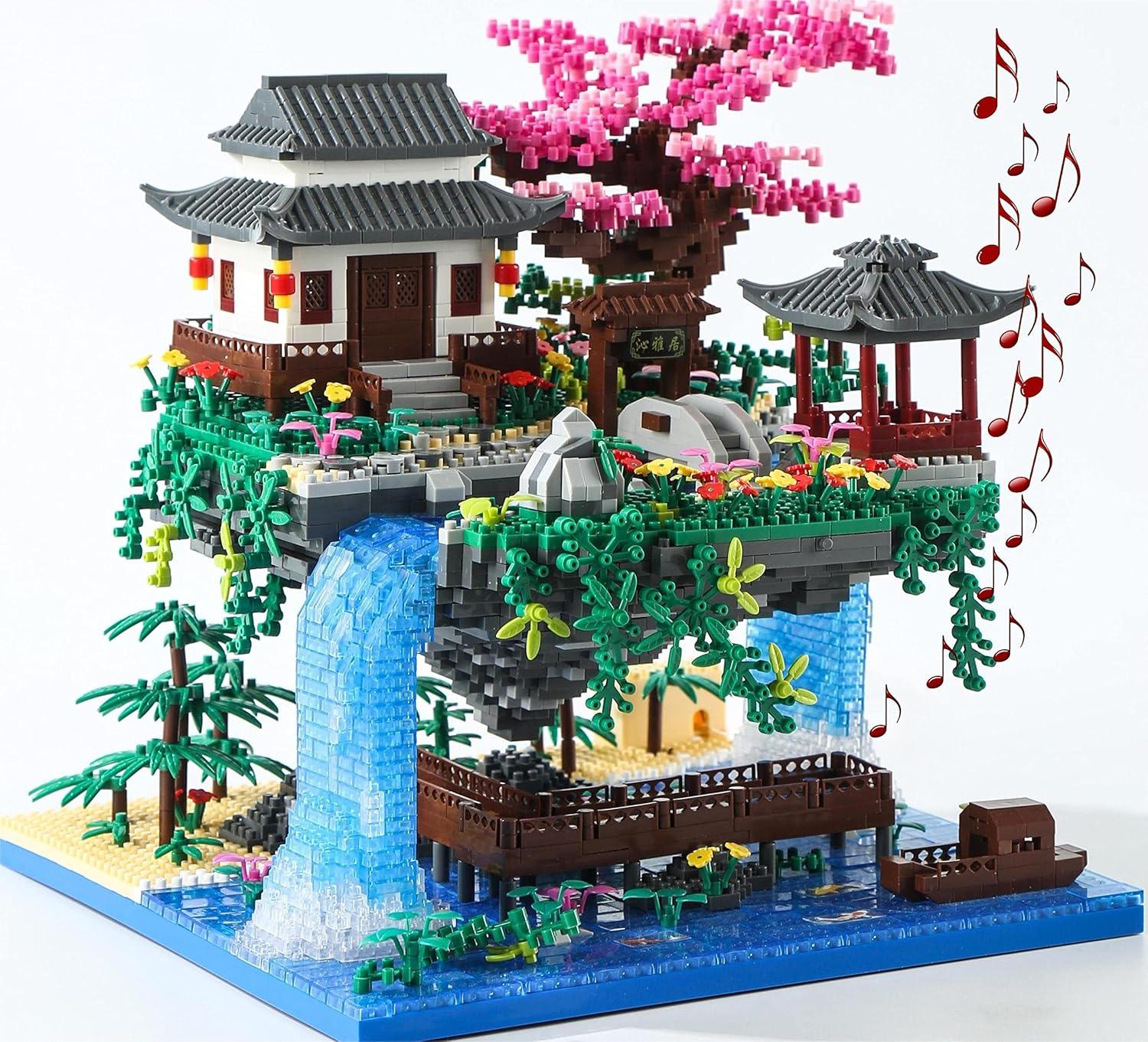 Cherry Blossom Building Sets Showdown: Gift Box, Symphony Music, 3320 Pcs, Bonsai