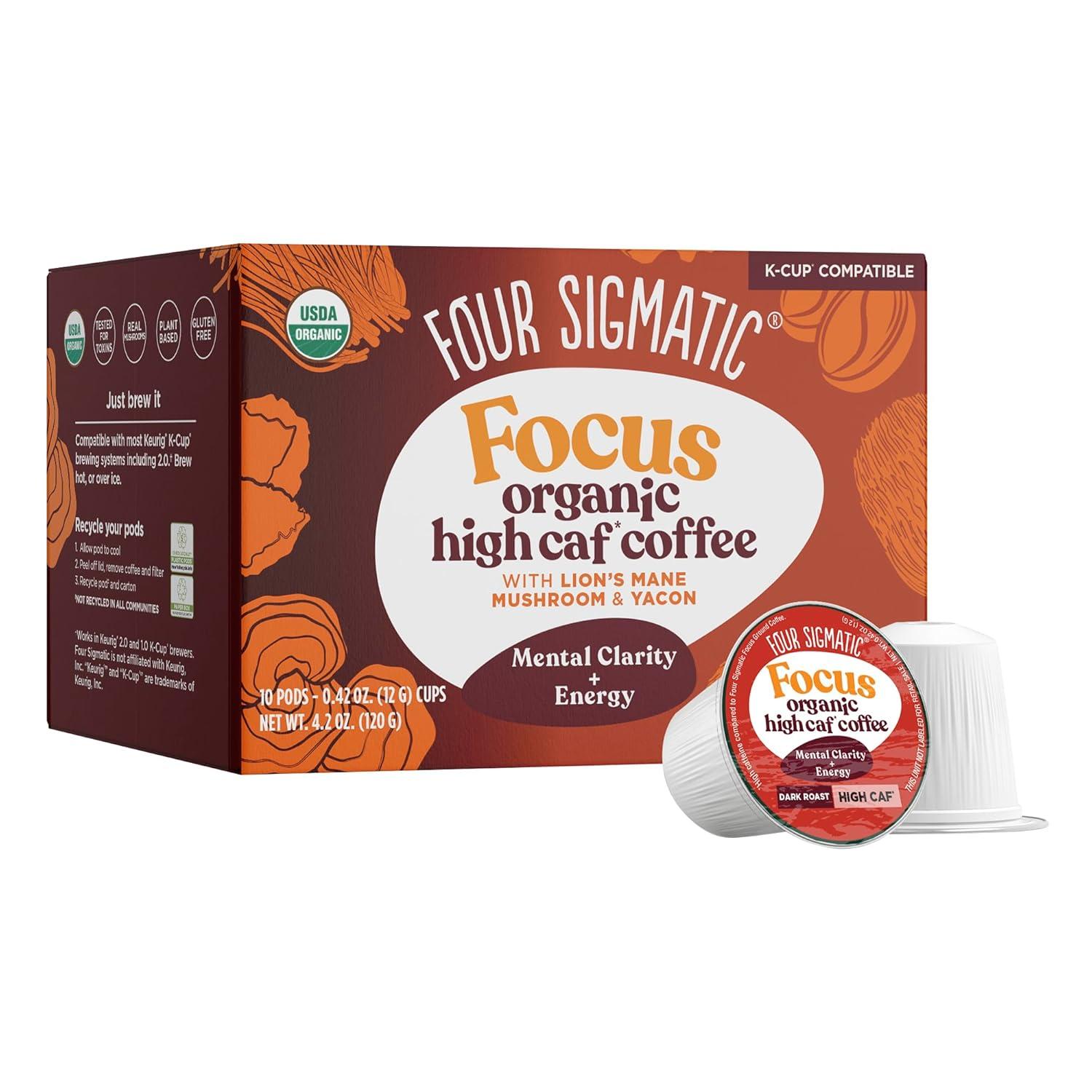 Showdown: OrganicDarkRoast, Lion's Mane, 10 Count Sustainable K-Cups-Focus, Immune, Vegan, Keto