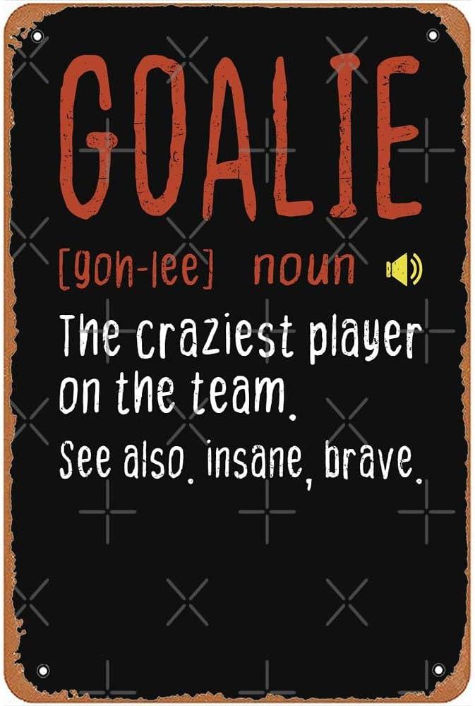 Funniest Soccer Goalie, Vintage Hockey Keeper, & Goaltender Definition: Metal Signs Showdown in Man Cave