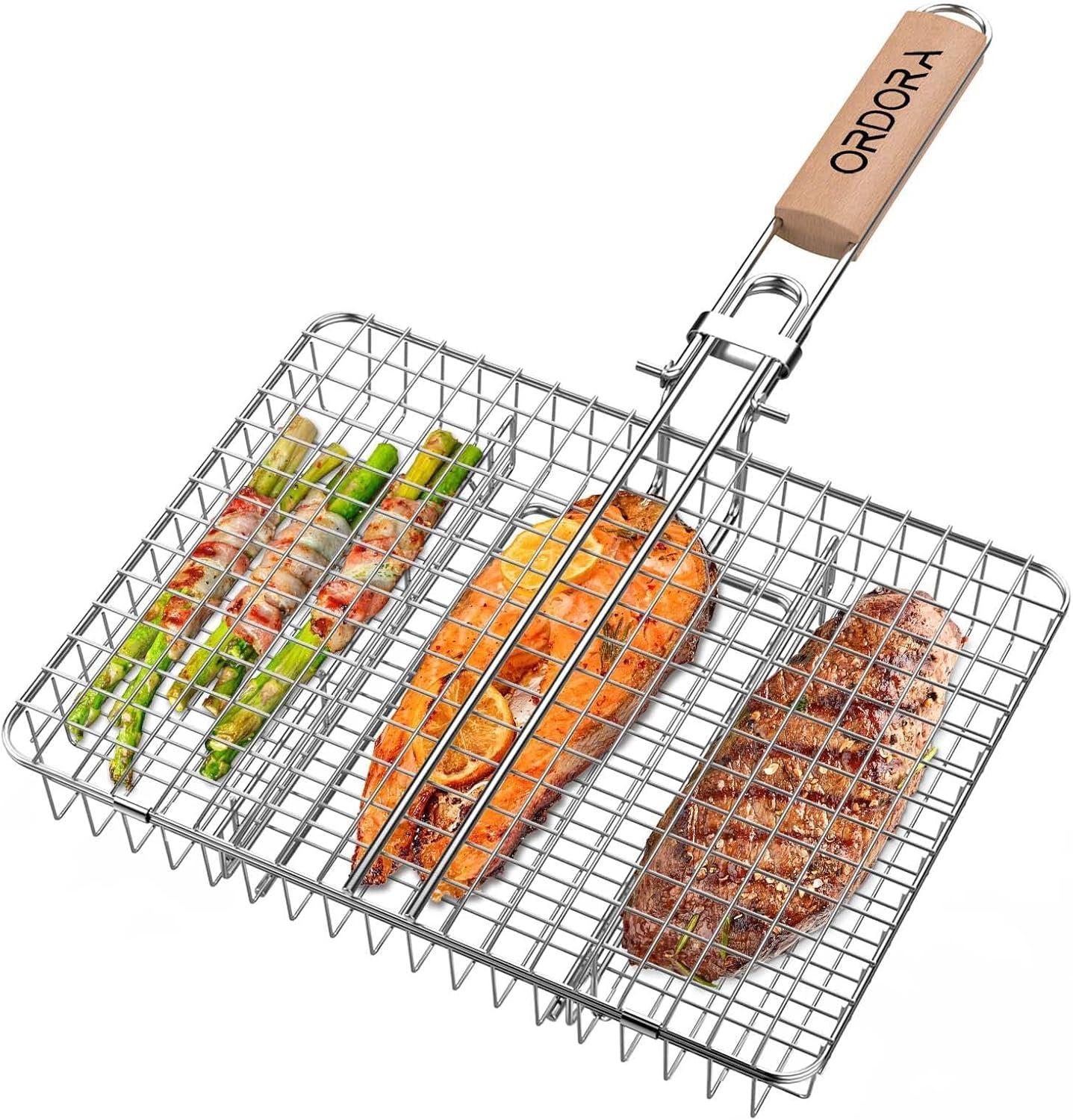 Grill Showdown: Fish Slots, Rustproof Steel, One-Handed Flip Tested for Dad's Gift Use