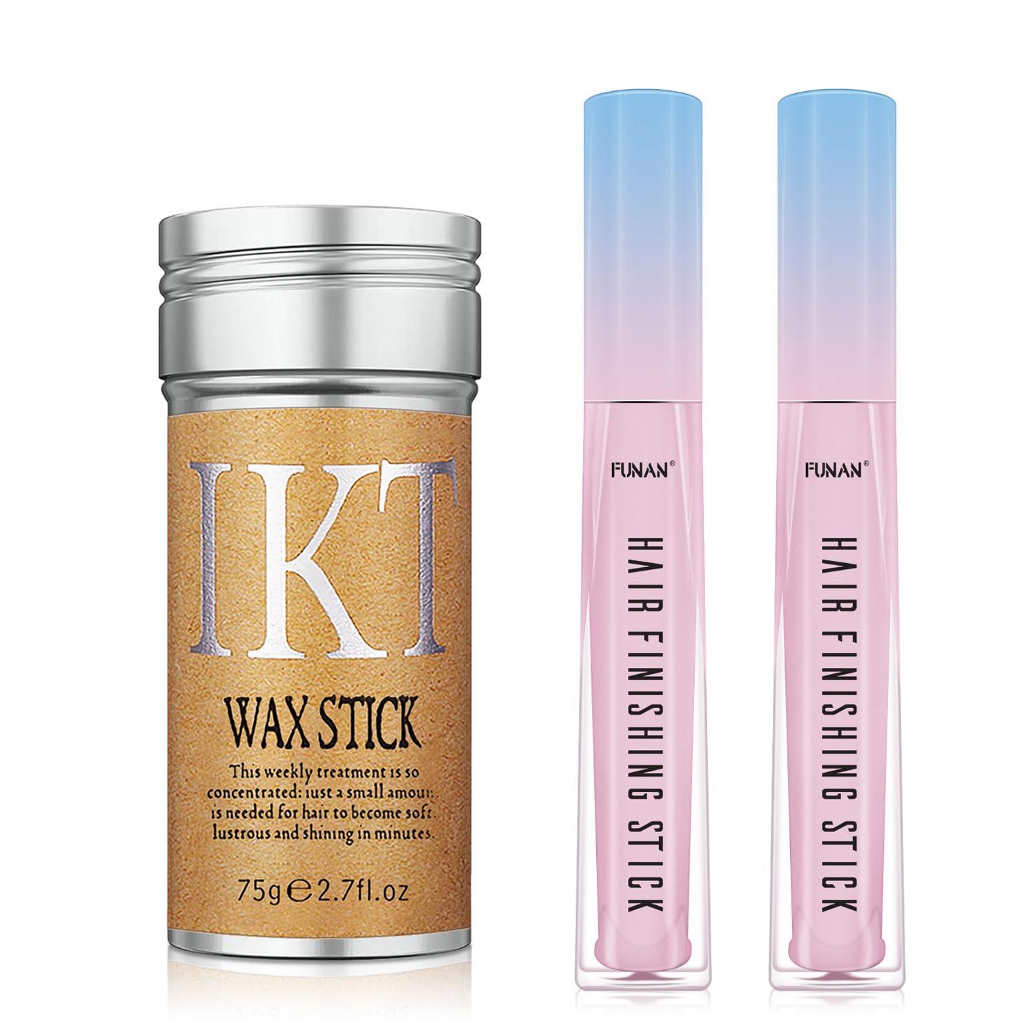 3-Pc Hair Wax Stick Set vs Edge Control... Frizz-Fixing for Slick Finish in Hair Styling Tools