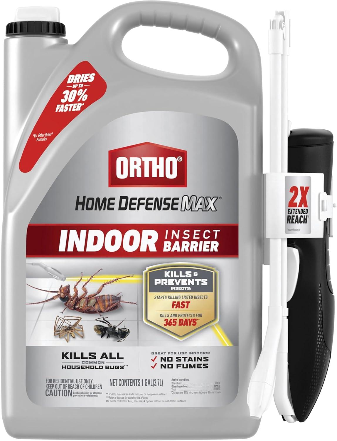 Ortho Home Defense Max Indoor Insect Barrier vs. Competitor - Extended Reach Wand Tested for Pest Coverage (Summer Bug Season)