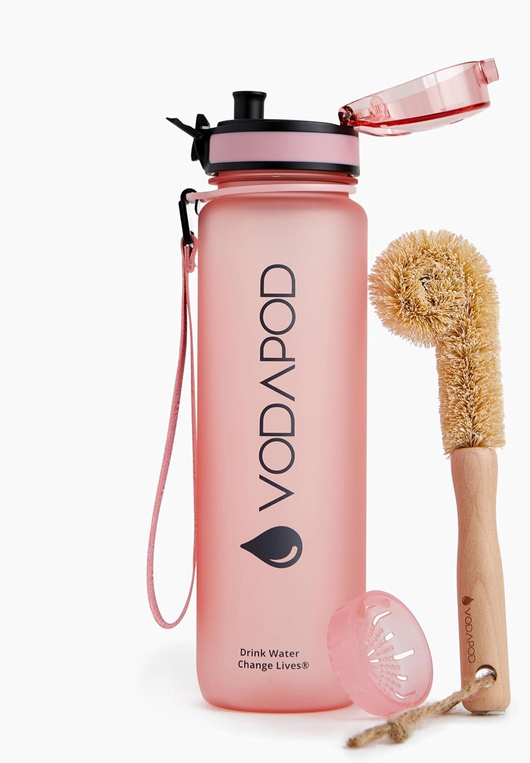 Water Bottle Tested: Time, 32oz, Gym, Fruit, BPA-Free, Eco Rose - Surprising Insight