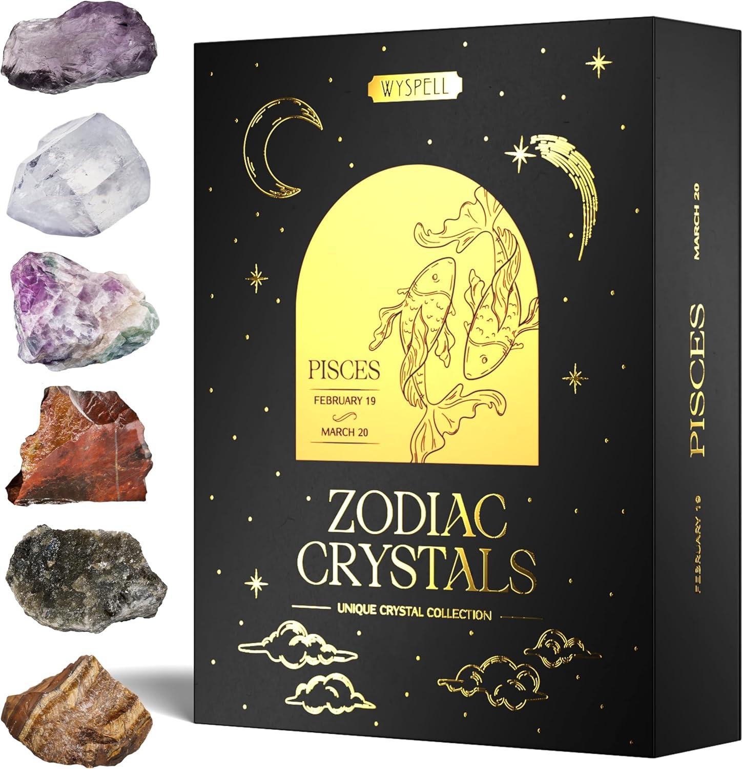 Wyspell Pisces Crystal Set Tested: 6 Raw Stones, Healing & Women's Gift (Trending!)