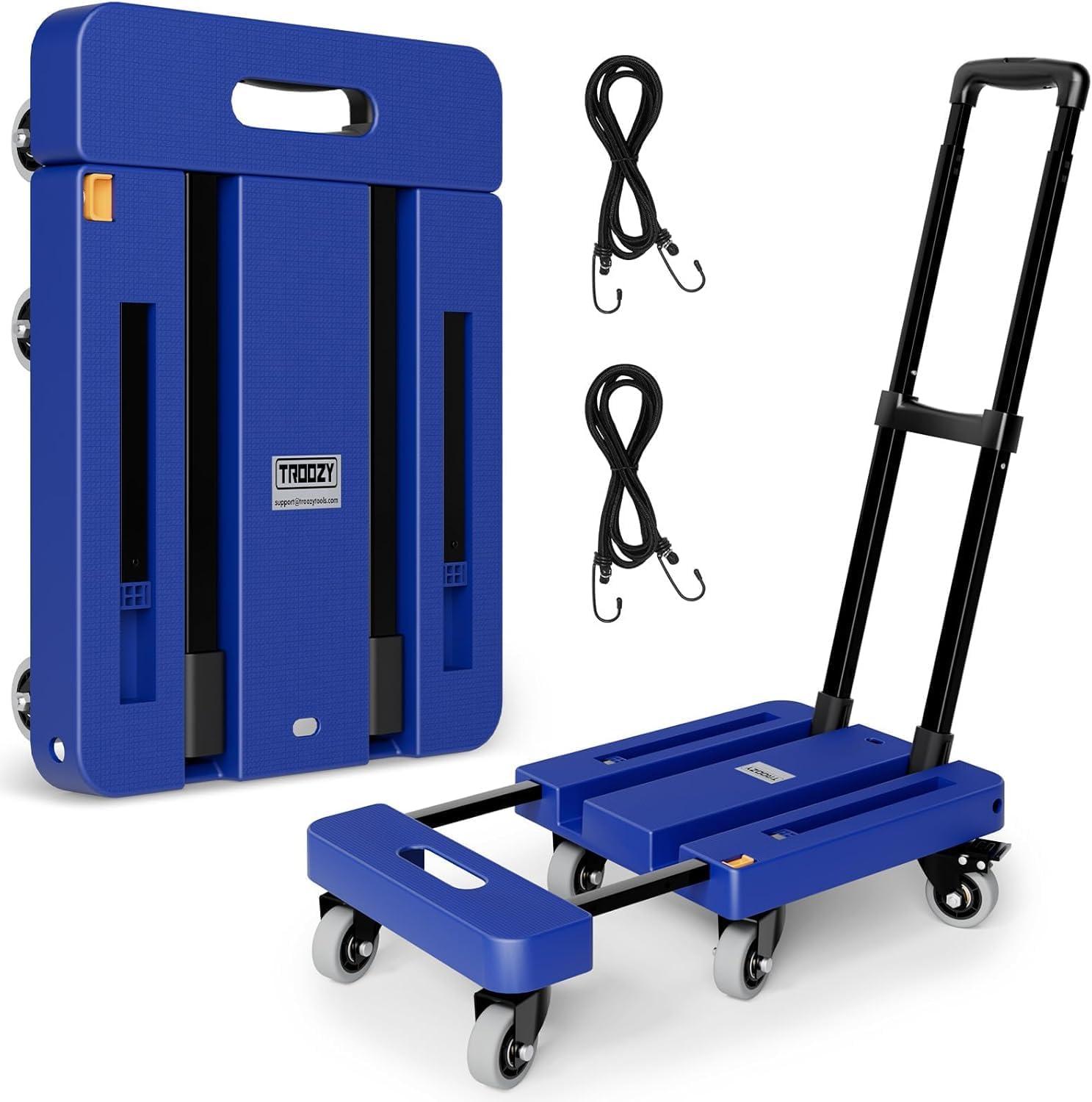Surprising: 500-LB Folding Truck Tested for Travel with 6 Wheels & 2 Elastic Ropes